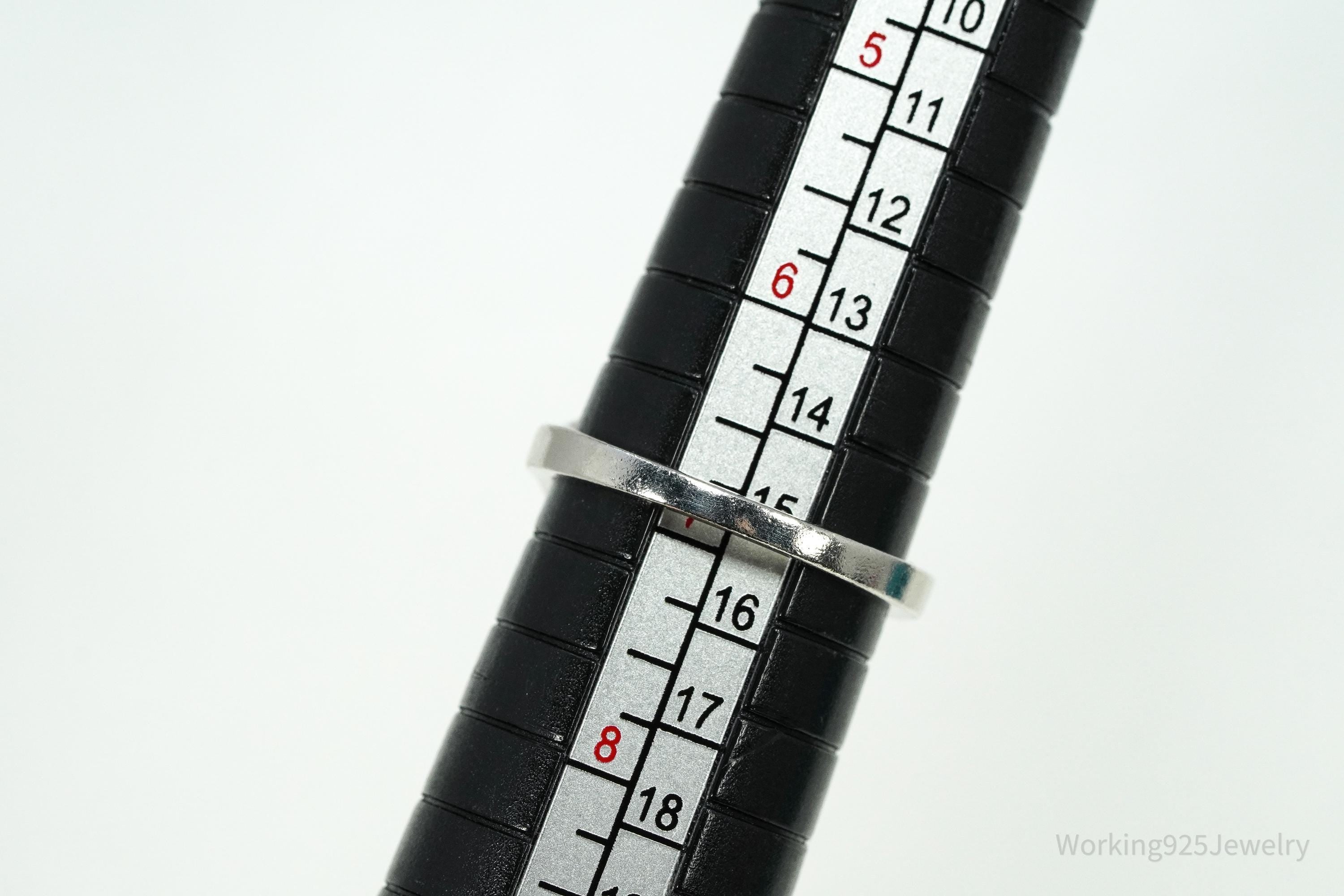 Vintage DK Peridot Sterling Silver Ring - Size 6.75