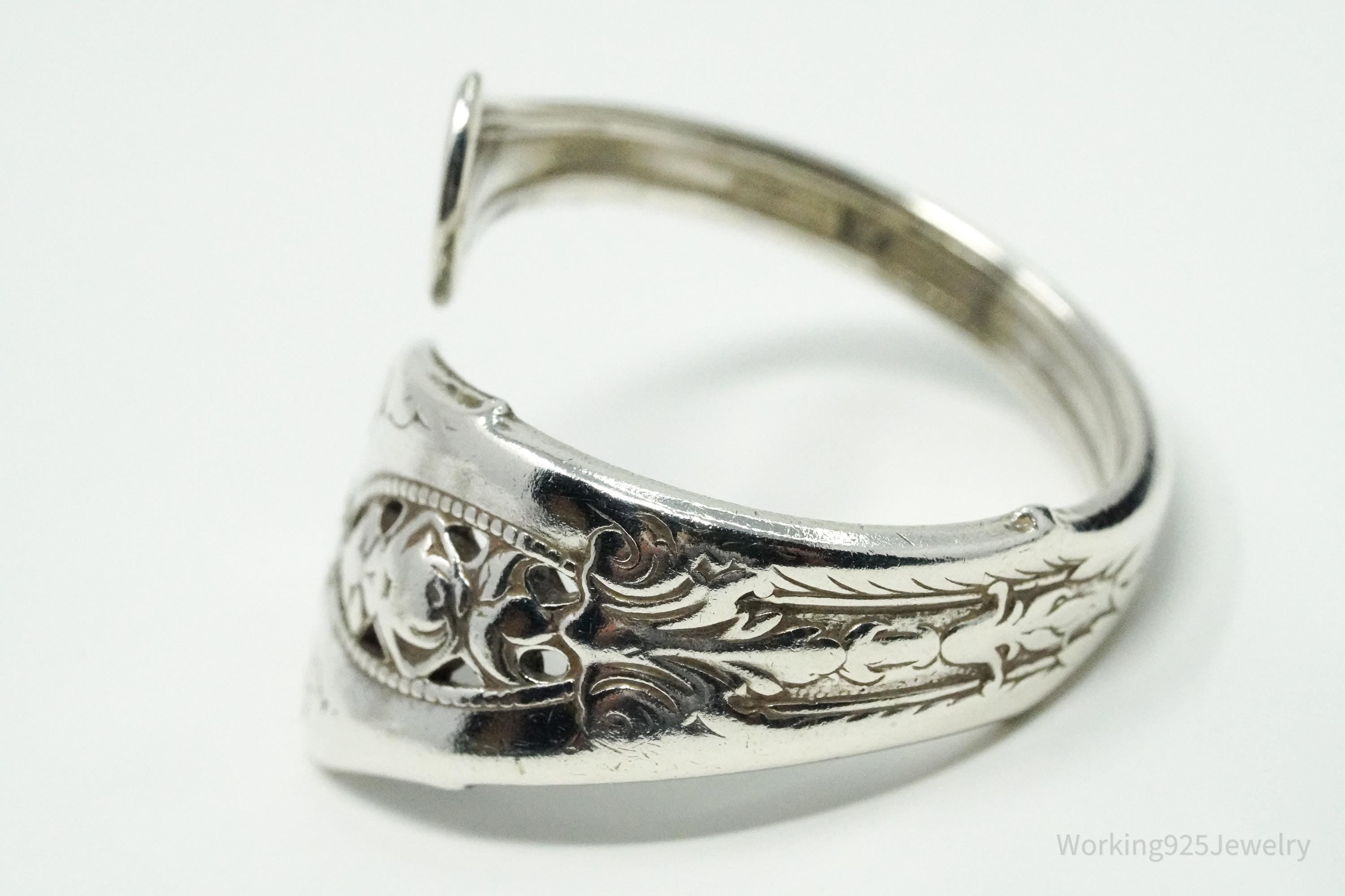 Antique Wallace Art Nouveau Sterling Silver Spoon Ring - Size 8