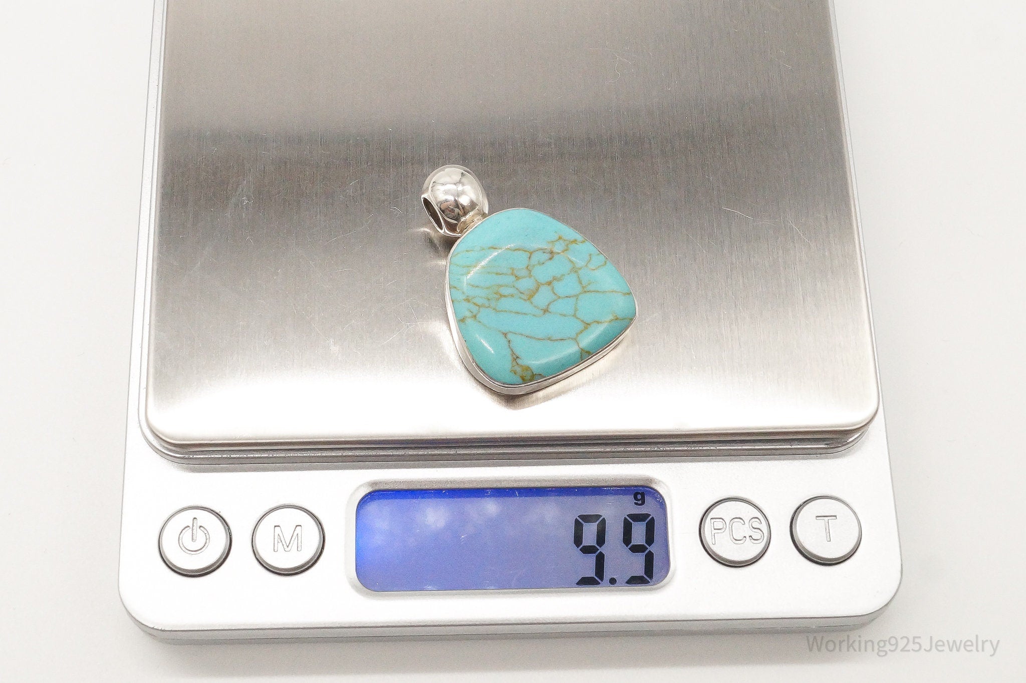 Vintage Mexico Turquoise Southwestern Sterling Silver Pendant