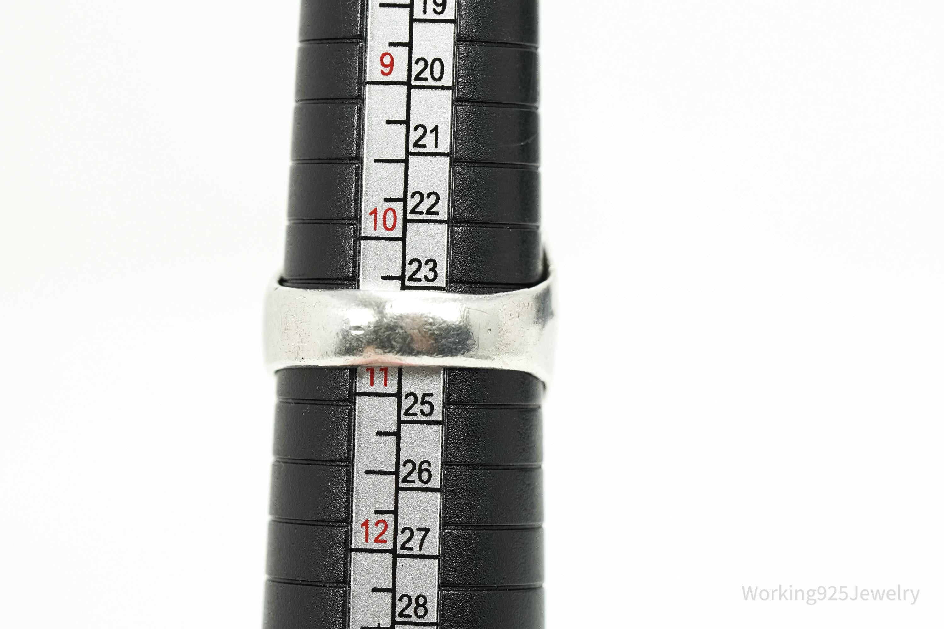 Vintage Rhodolite Garnet Sterling Silver Ring - Size 10.75