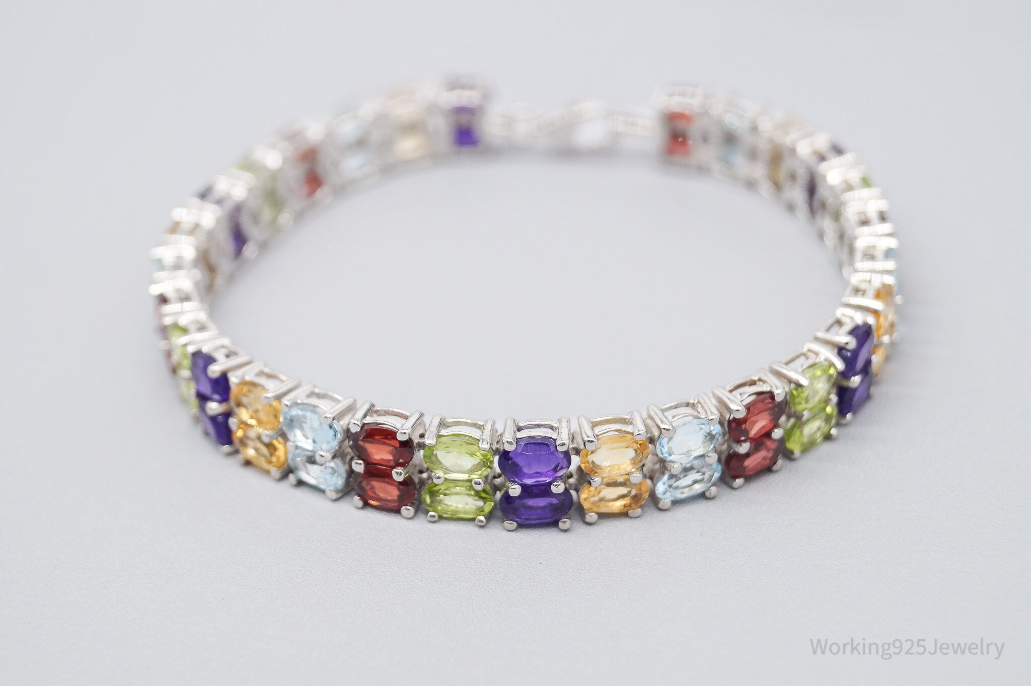 Vintage JTV TGGC Multi Gemstone Sterling Silver Bracelet