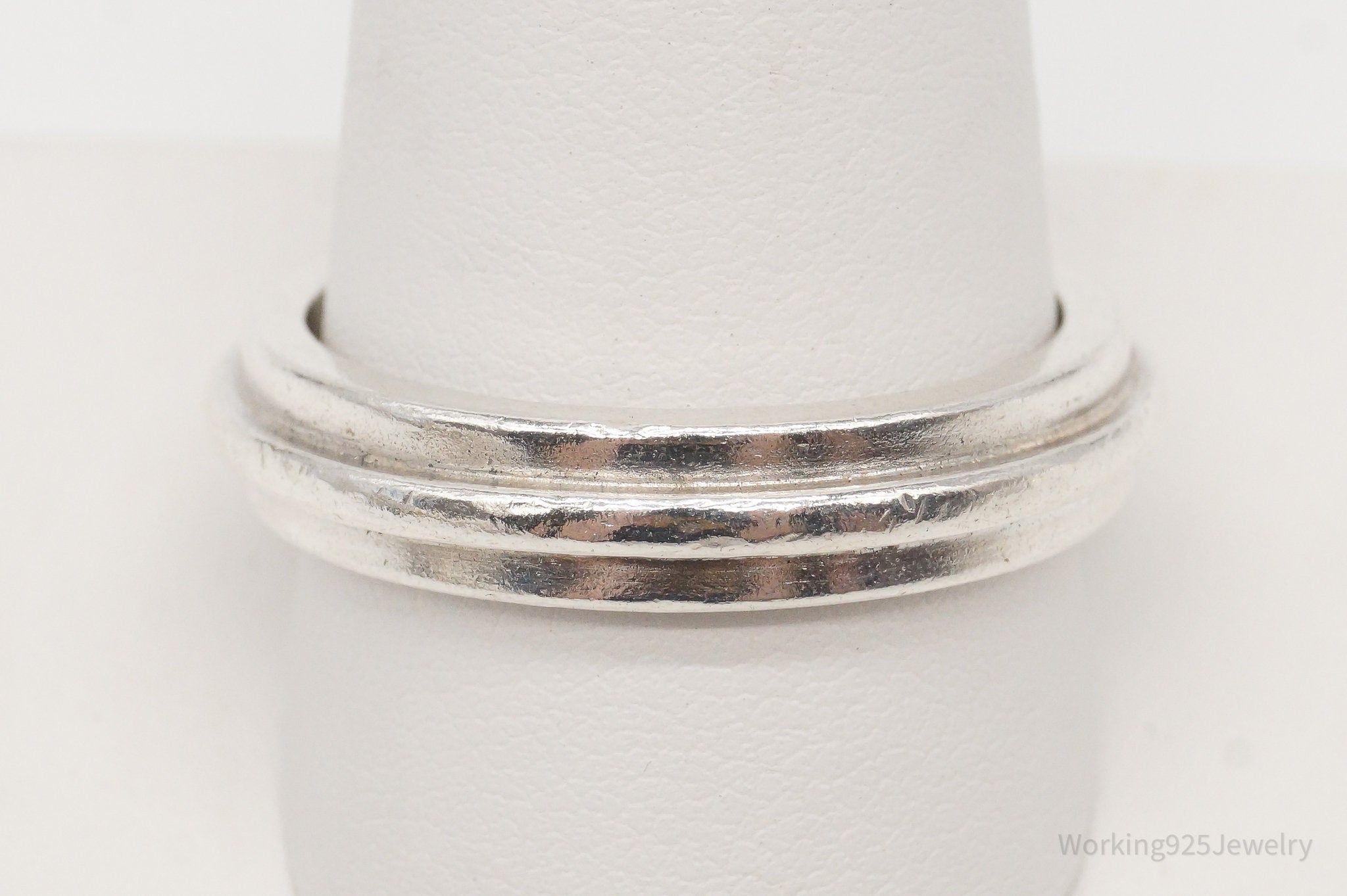 Vintage Mexico Sterling Silver Band Ring - SZ 10.75