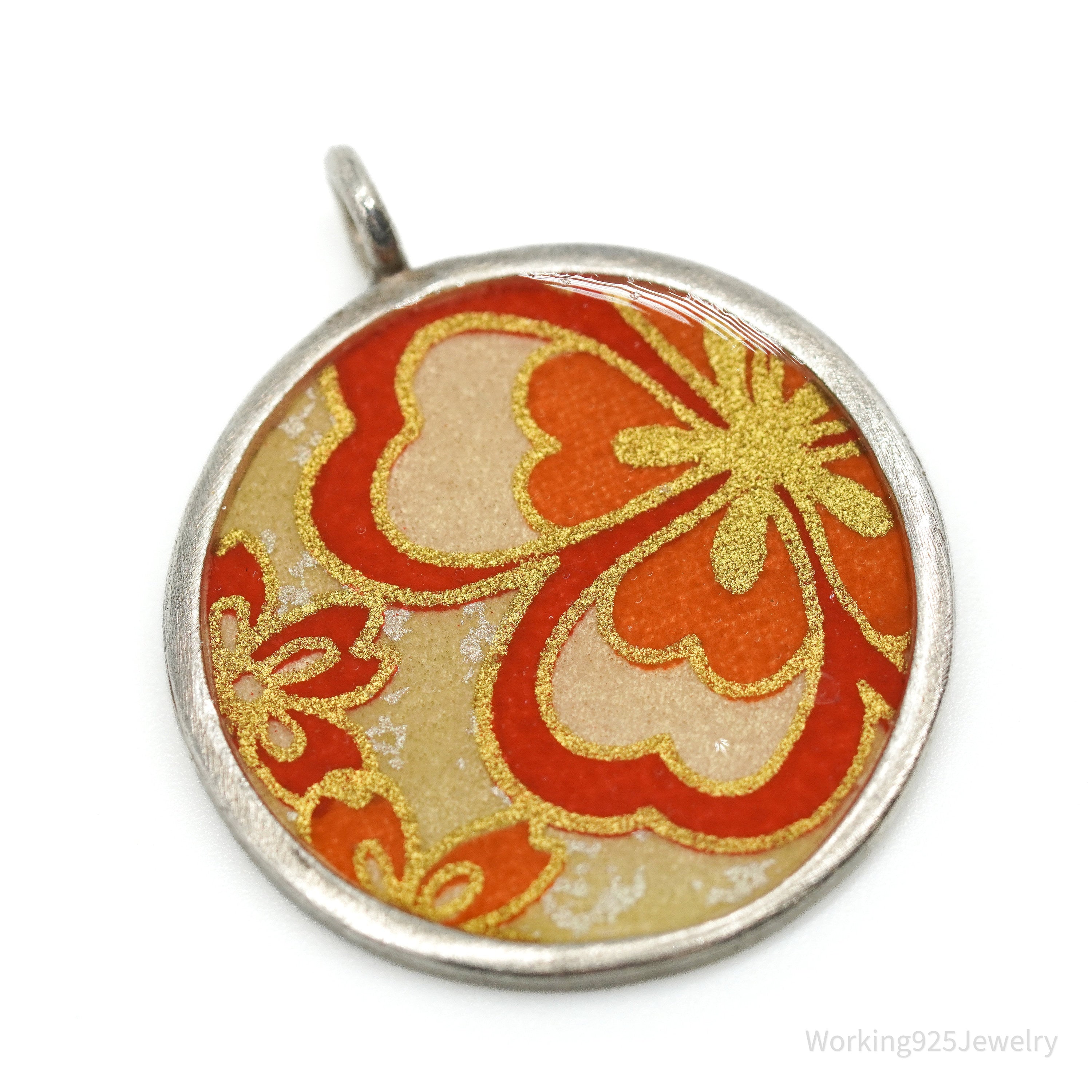 Vintage Designer S. Fleming Flowers Sterling Silver Necklace Pendant