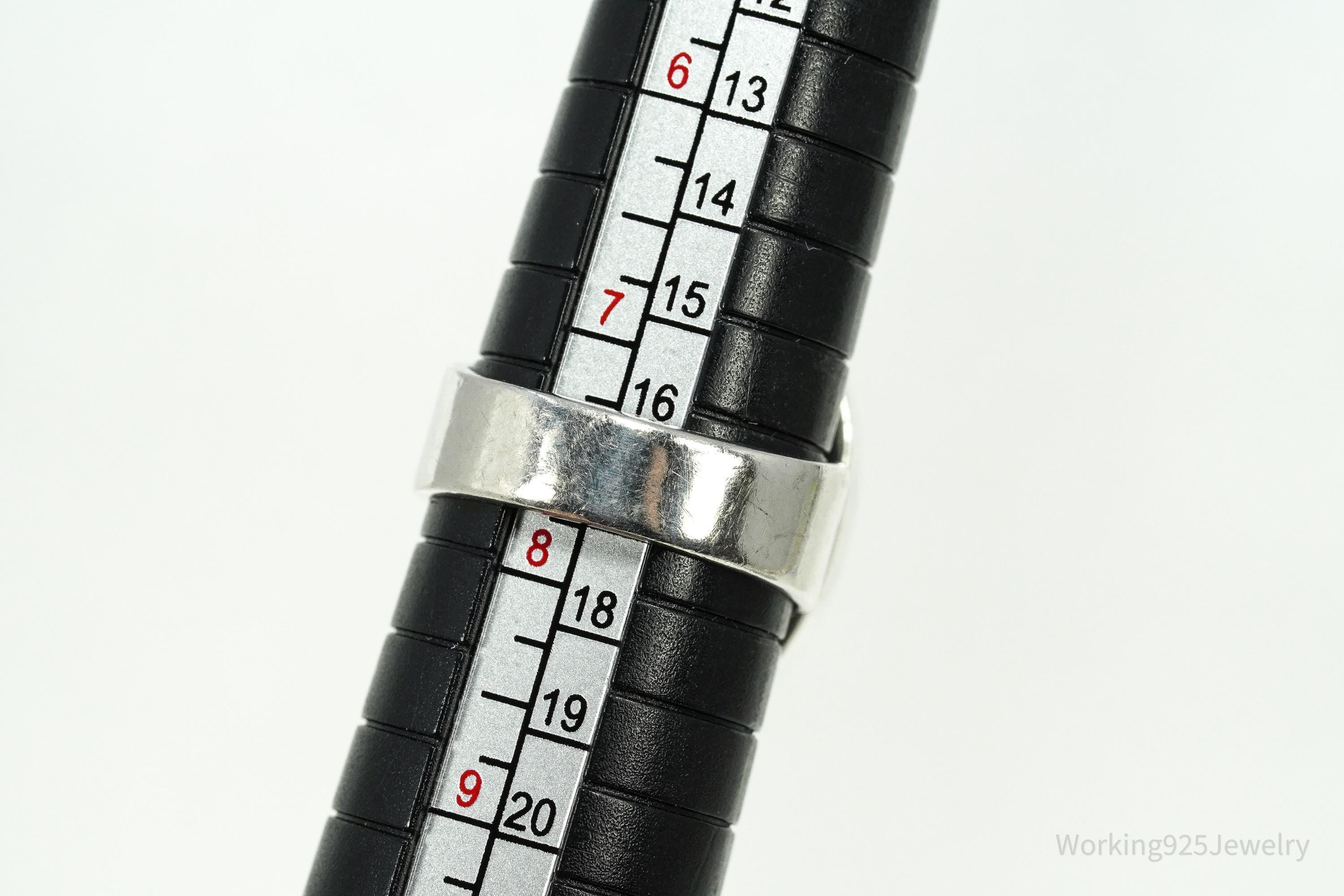 Vintage Large Moonstone Sterling Silver Ring - Size 7.75