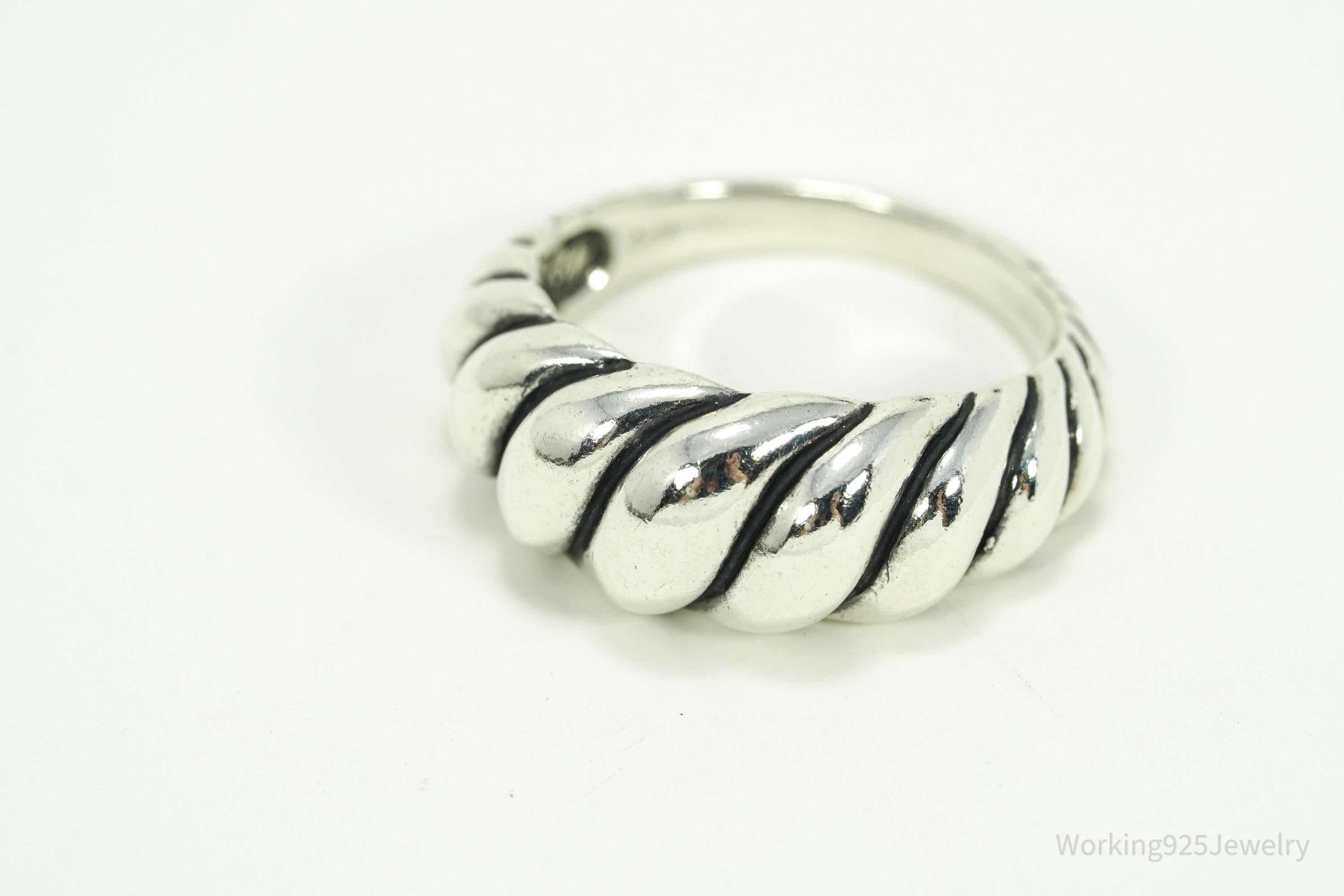 Vintage Native Designer Carolyn Pollack Relios Twist Sterling Silver Ring - Size 7