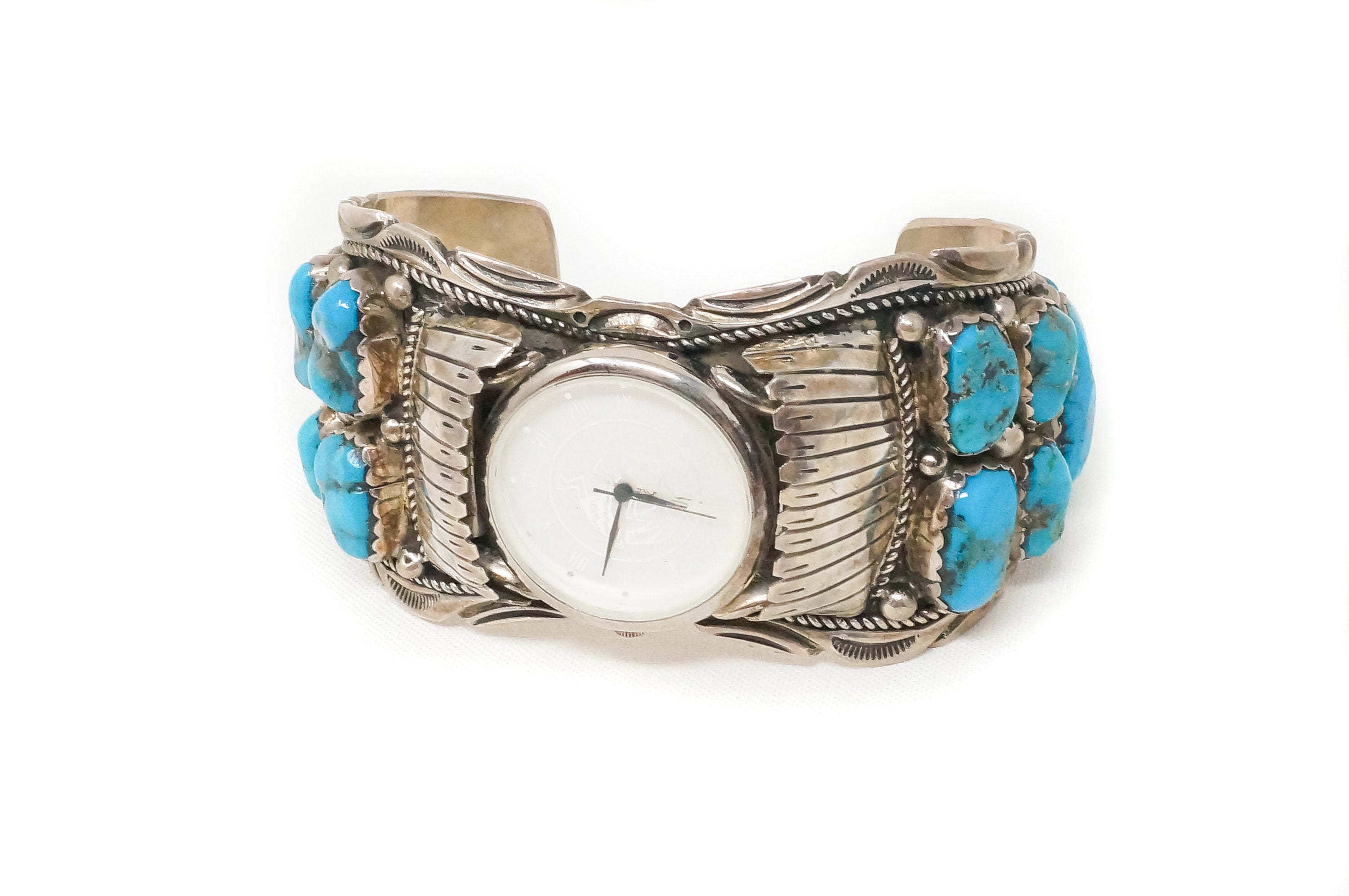 Vintage Native American Mary Thomas Richard T Thomas Turquoise Sterling Watch