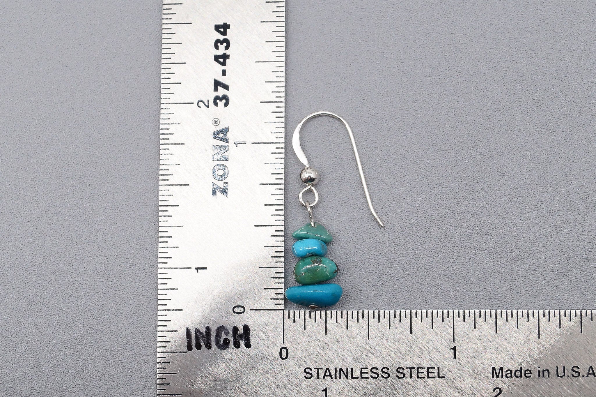 Vintage Southwestern Turquoise Bead Sterling Silver Earrings