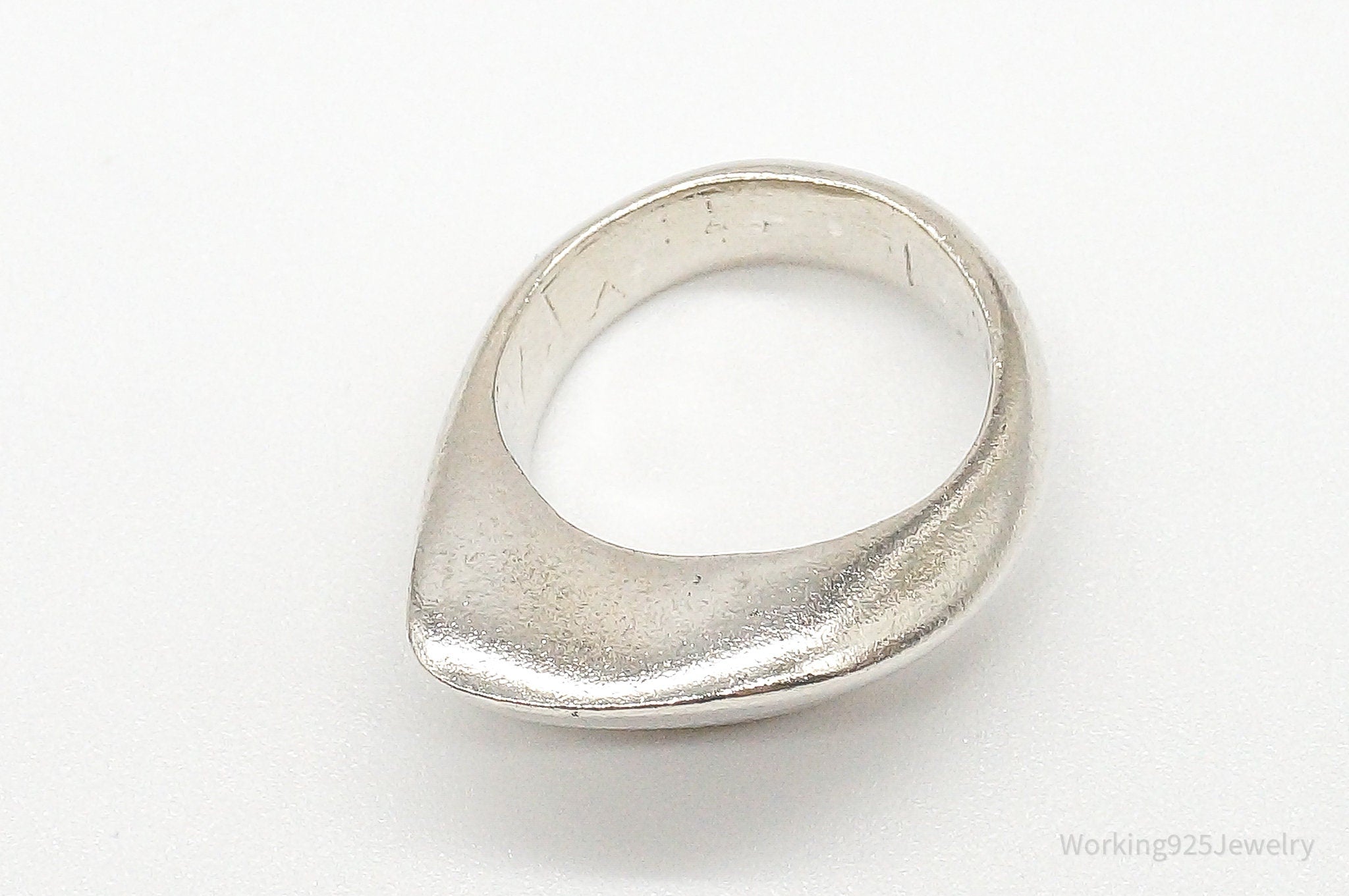 Vintage Mid Century Modernist Style Sterling Silver Ring - Size 5.5