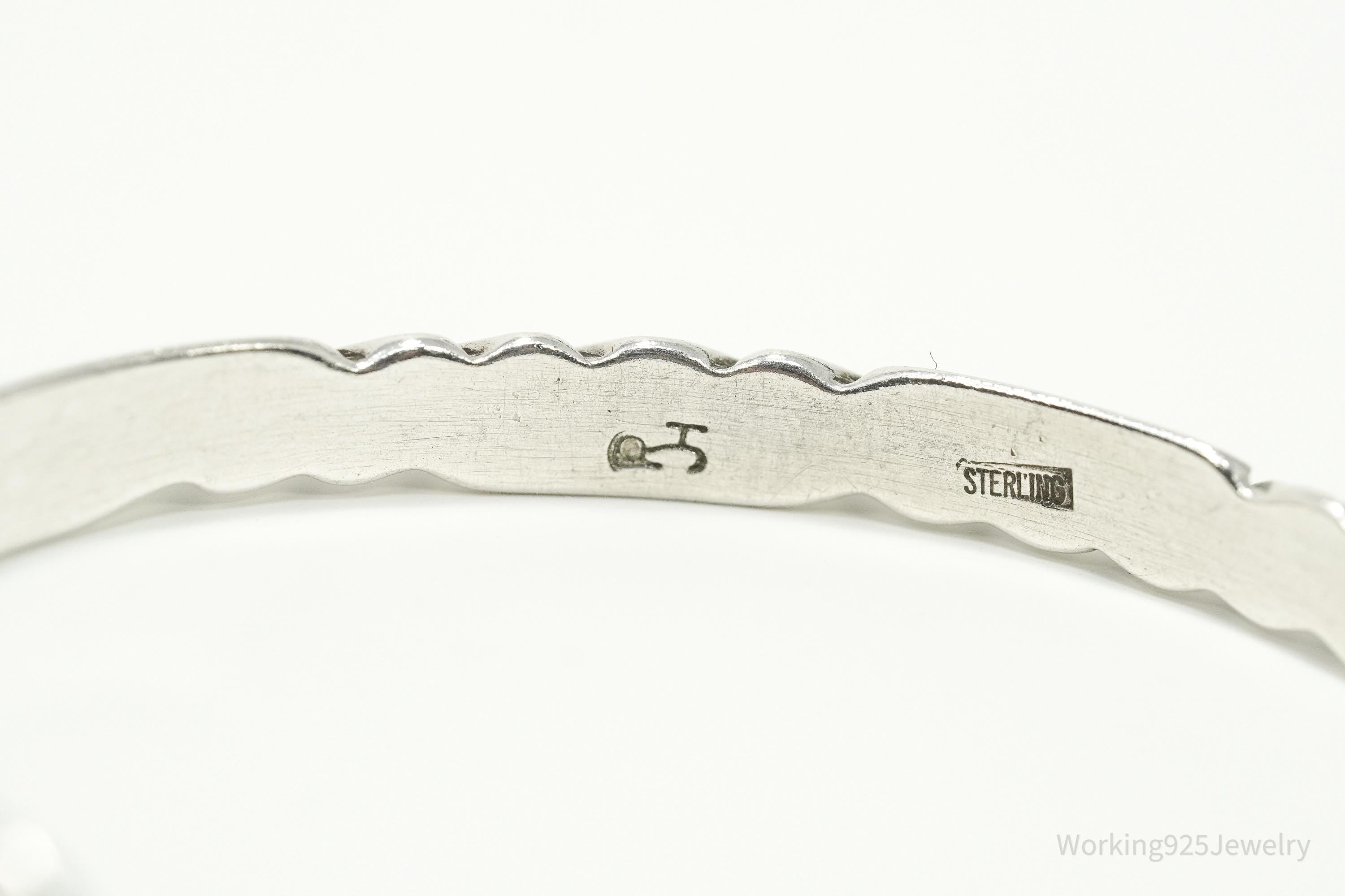 Vintage Native American Sterling Silver Cuff Bracelet - 6.25"