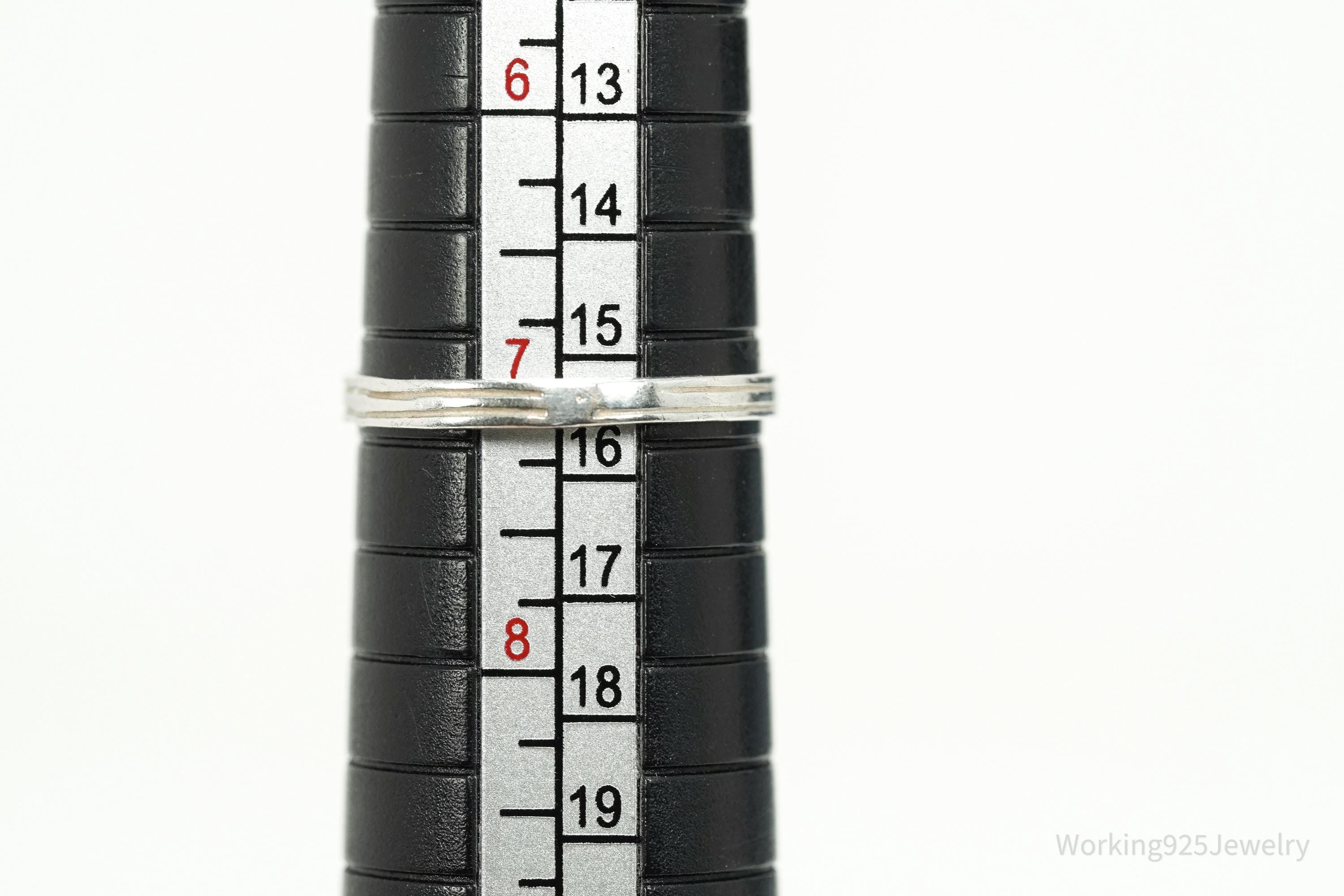 Vintage Link Modernist Style Sterling Silver Ring - Size 7