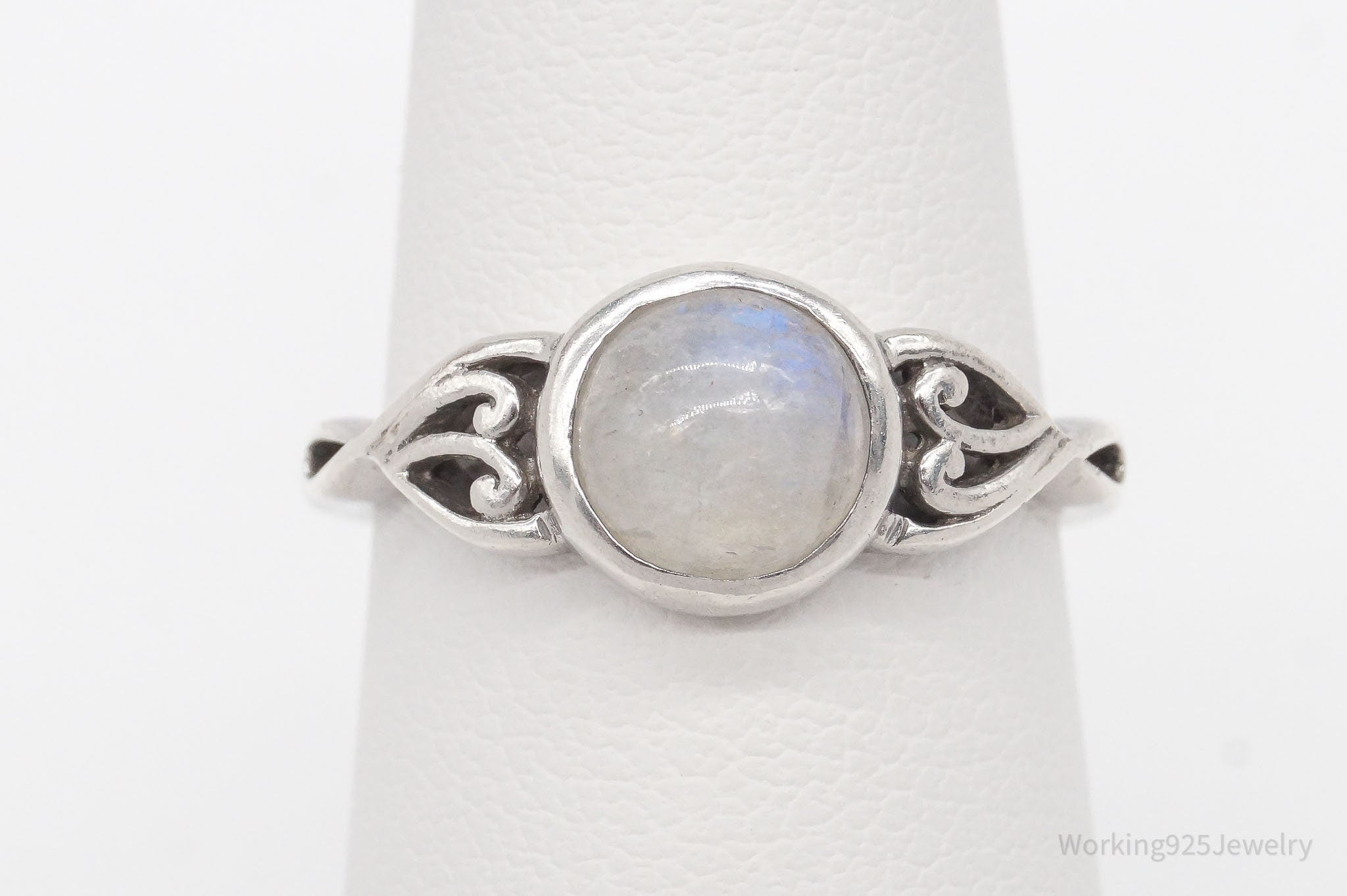 Vintage Moonstone Sterling Silver Ring - Size 6.5