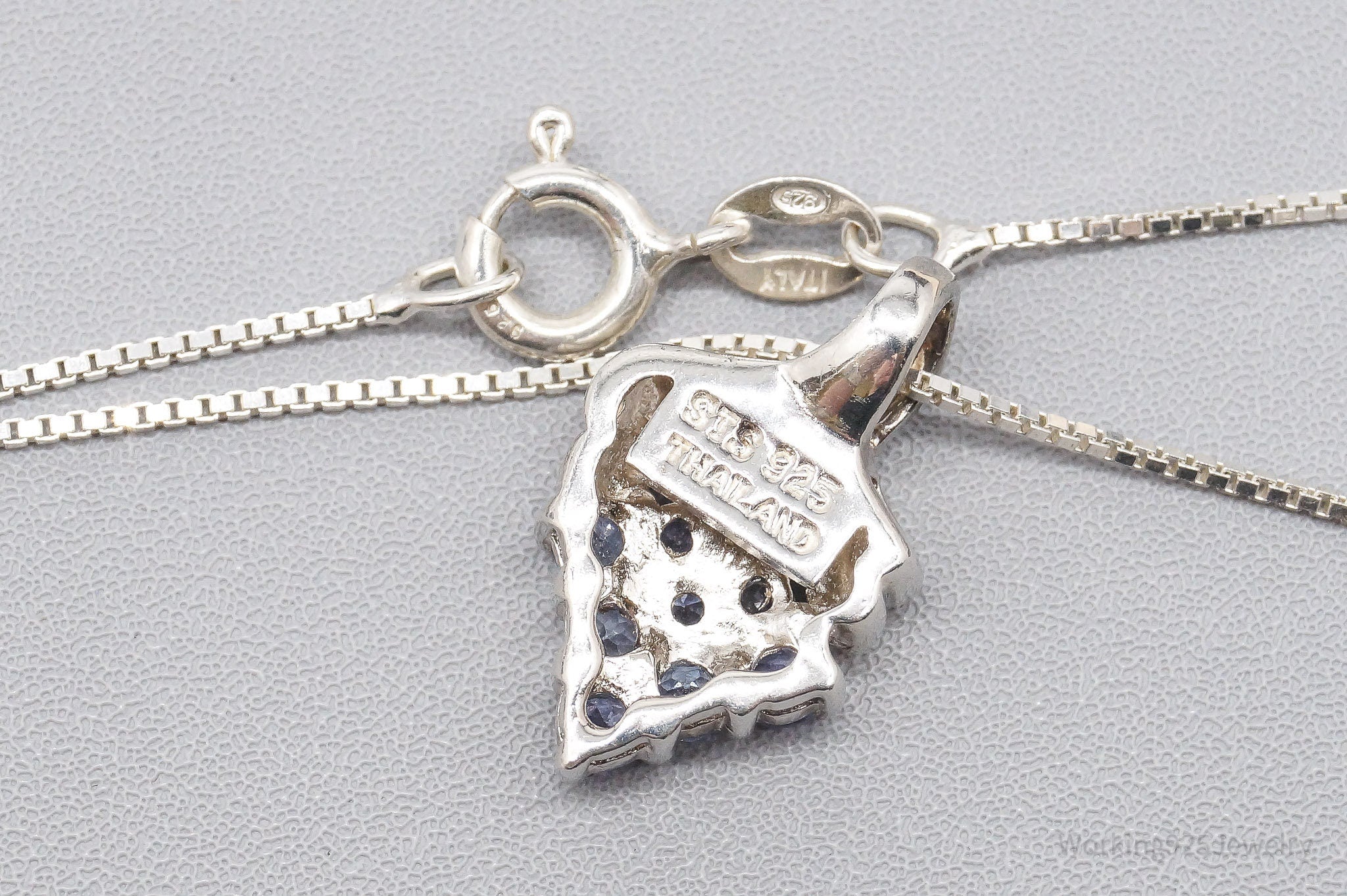 Vintage Tanzanite Sterling Silver Necklace 18"