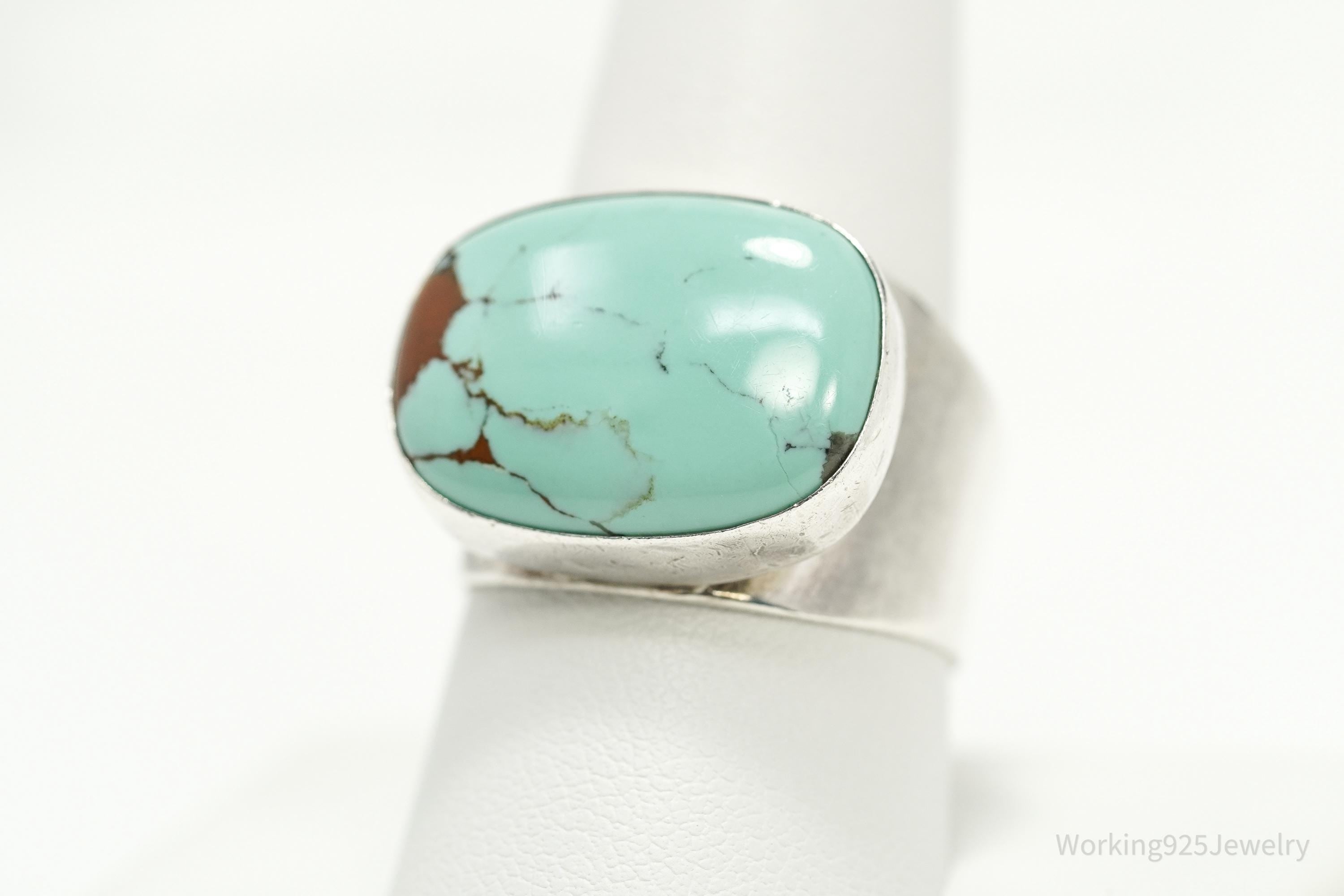 Vintage Designer Desert Rose Trading DTR Turquoise Sterling Silver Ring - 9.75