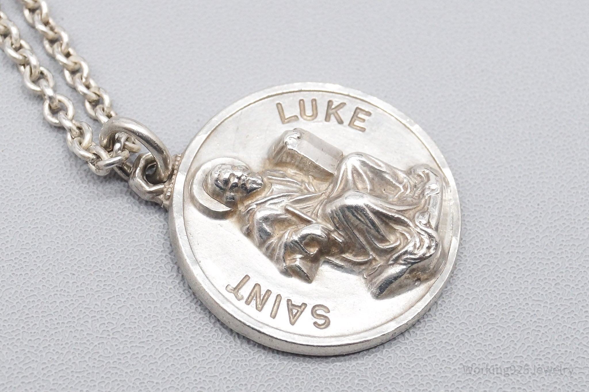 ATQ VTG Creed Saint Luke Sterling Silver Necklace - 16"