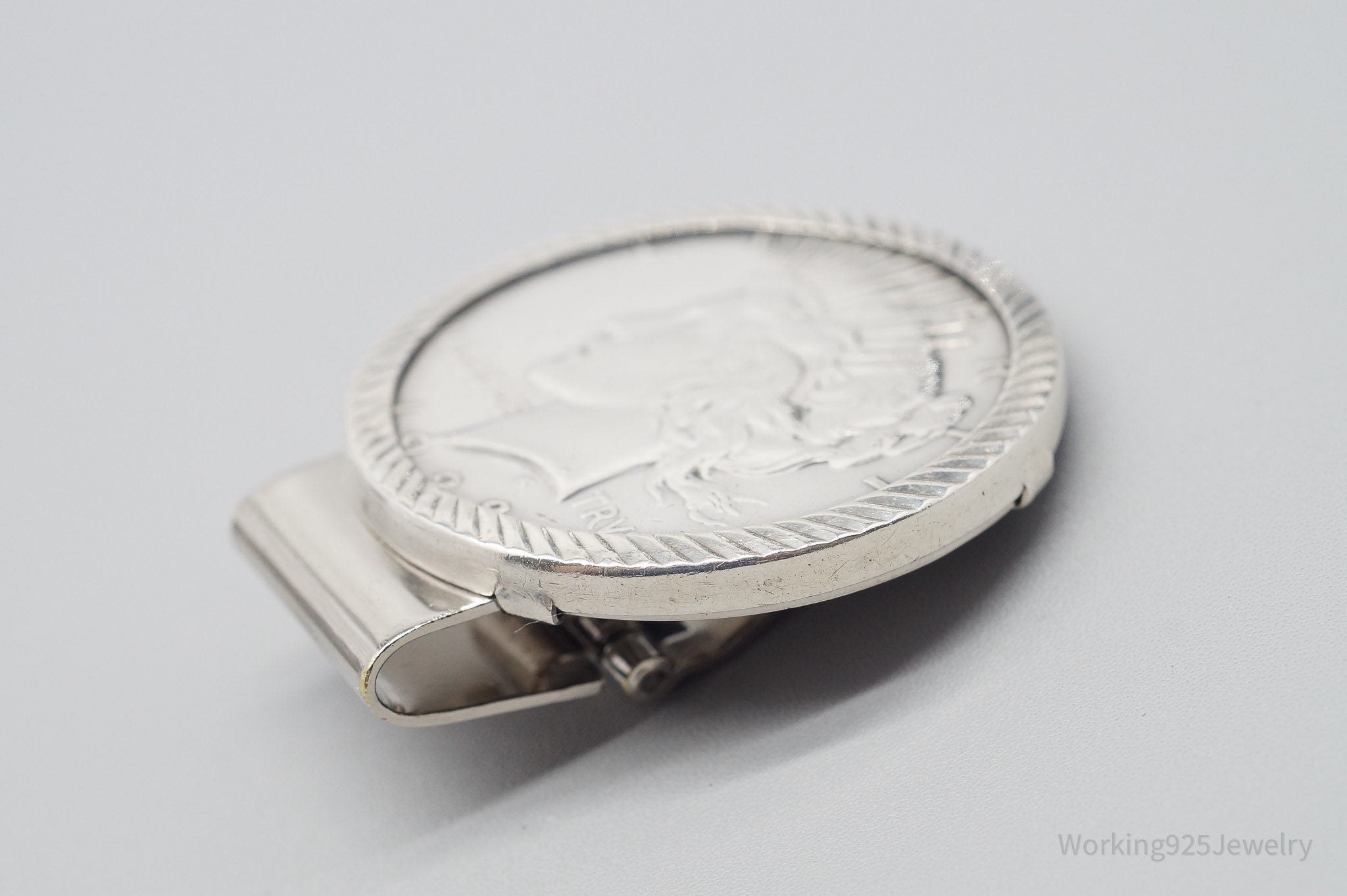 Vintage 1928 Peace Silver Dollar Coin Silver Money Clip