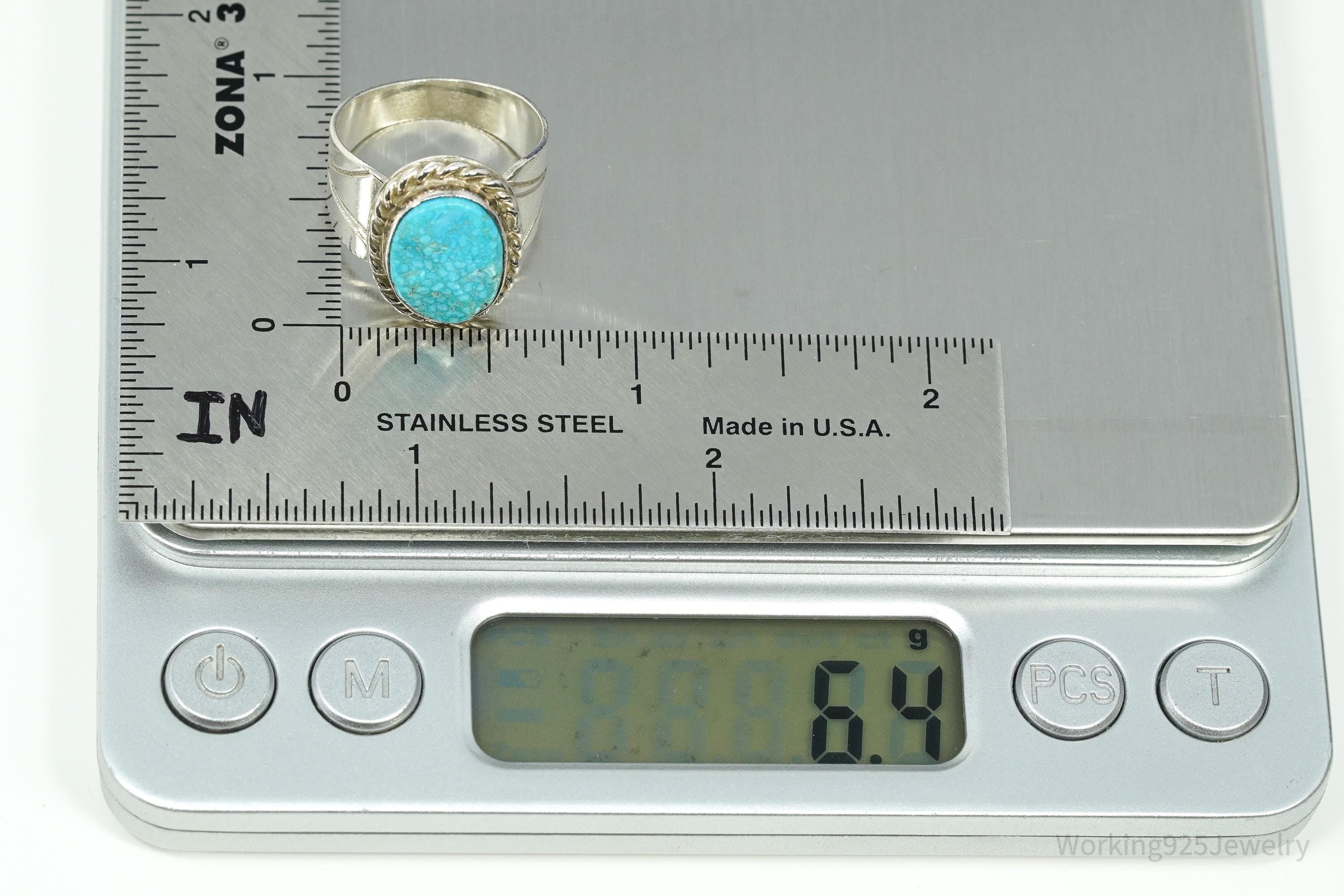 Vintage Desert Rose Trading Co Turquoise Sterling Silver Ring Size 7.25