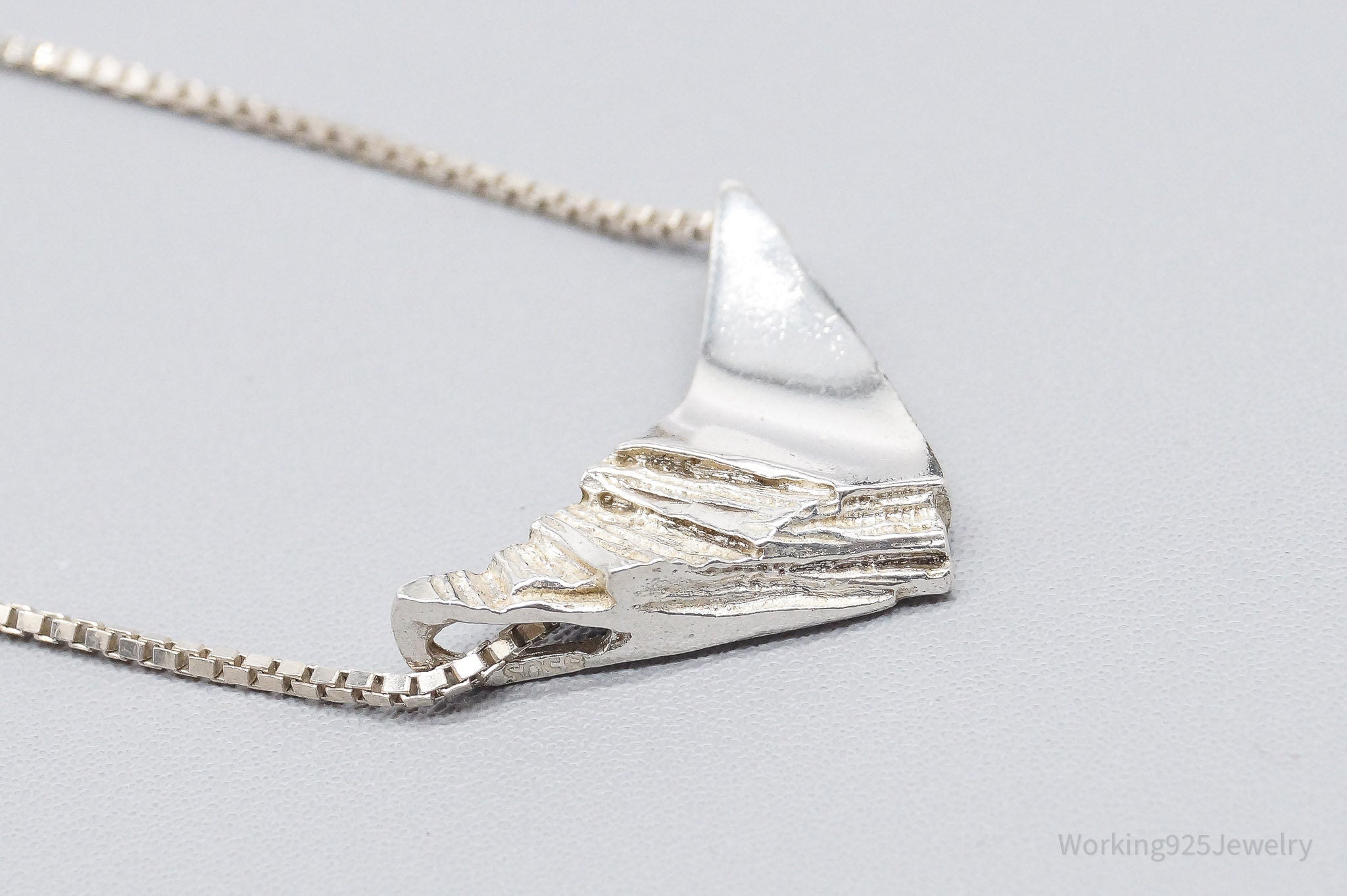 RARE Vintage Norwegian Modernist Ole Aas Sterling Silver Chain Necklace 18"