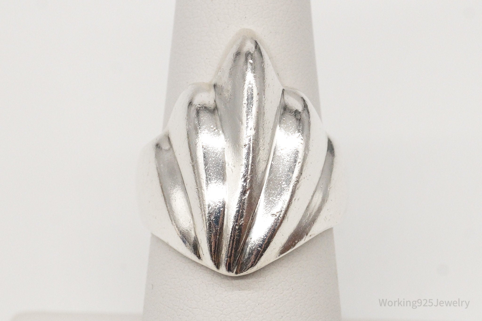 Vintage Taxco Mexico Modernist Sterling Silver Ring - Size 6.75