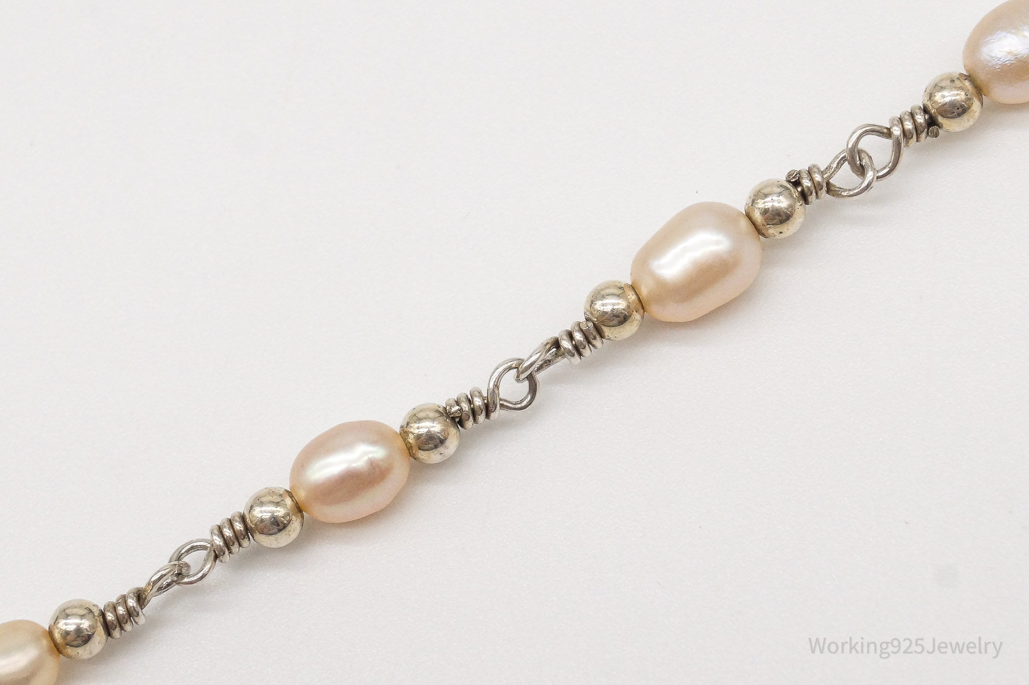 Vintage Pearls Silver Chain Bracelet / Anklet