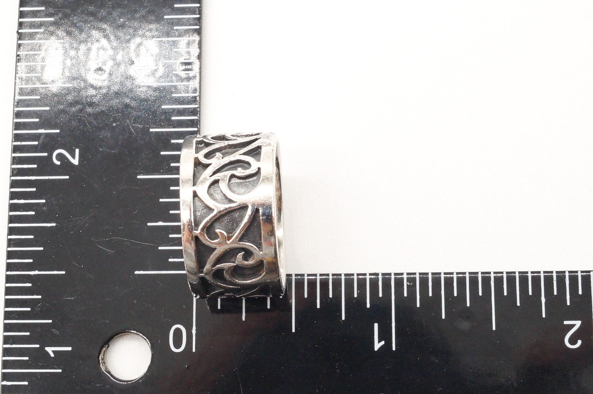 Vintage Scroll Swirls Sterling Silver Ring - Size 7.25