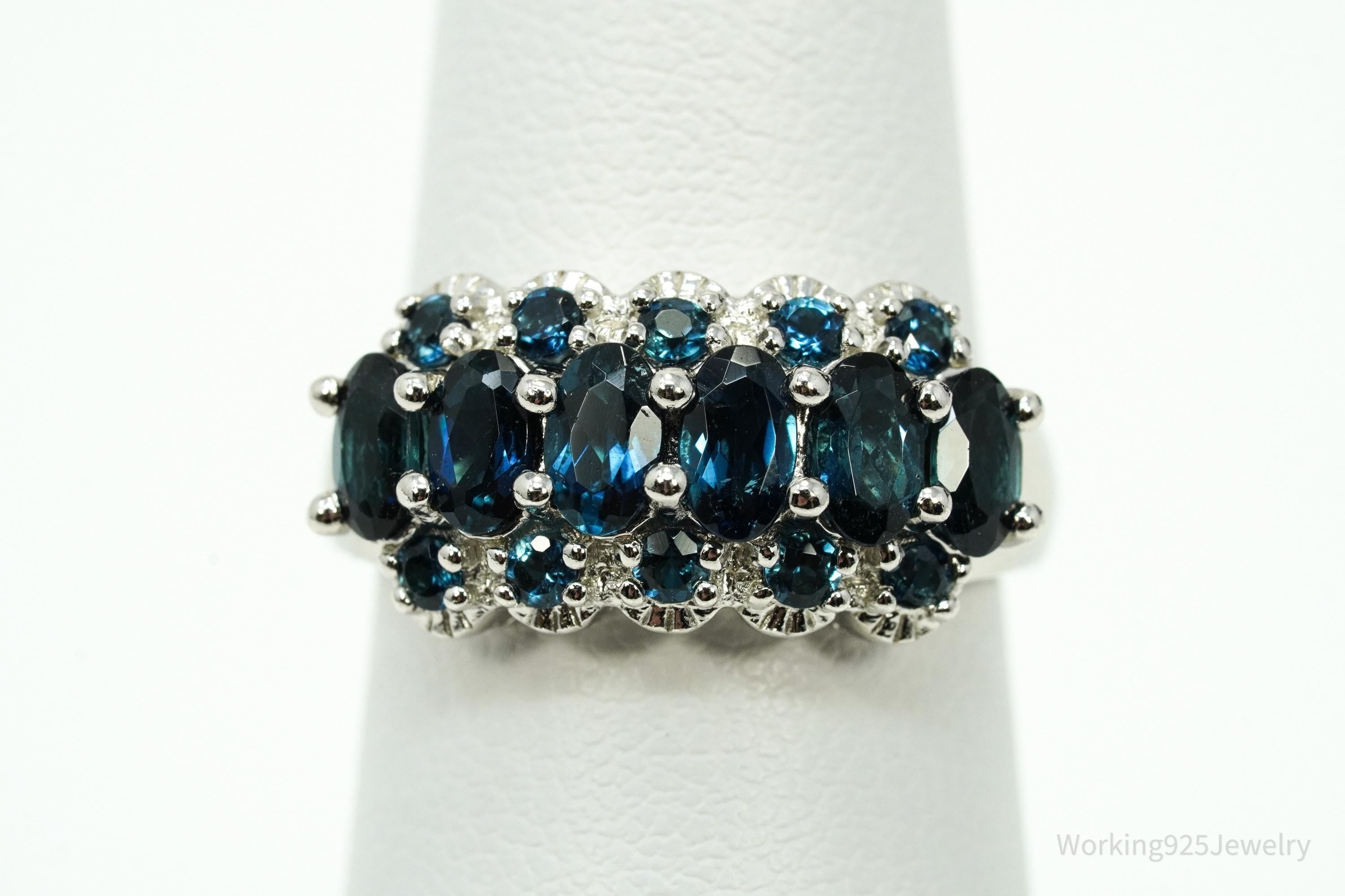 Vintage London Blue Topaz Sterling Silver Ring - Size 5.25
