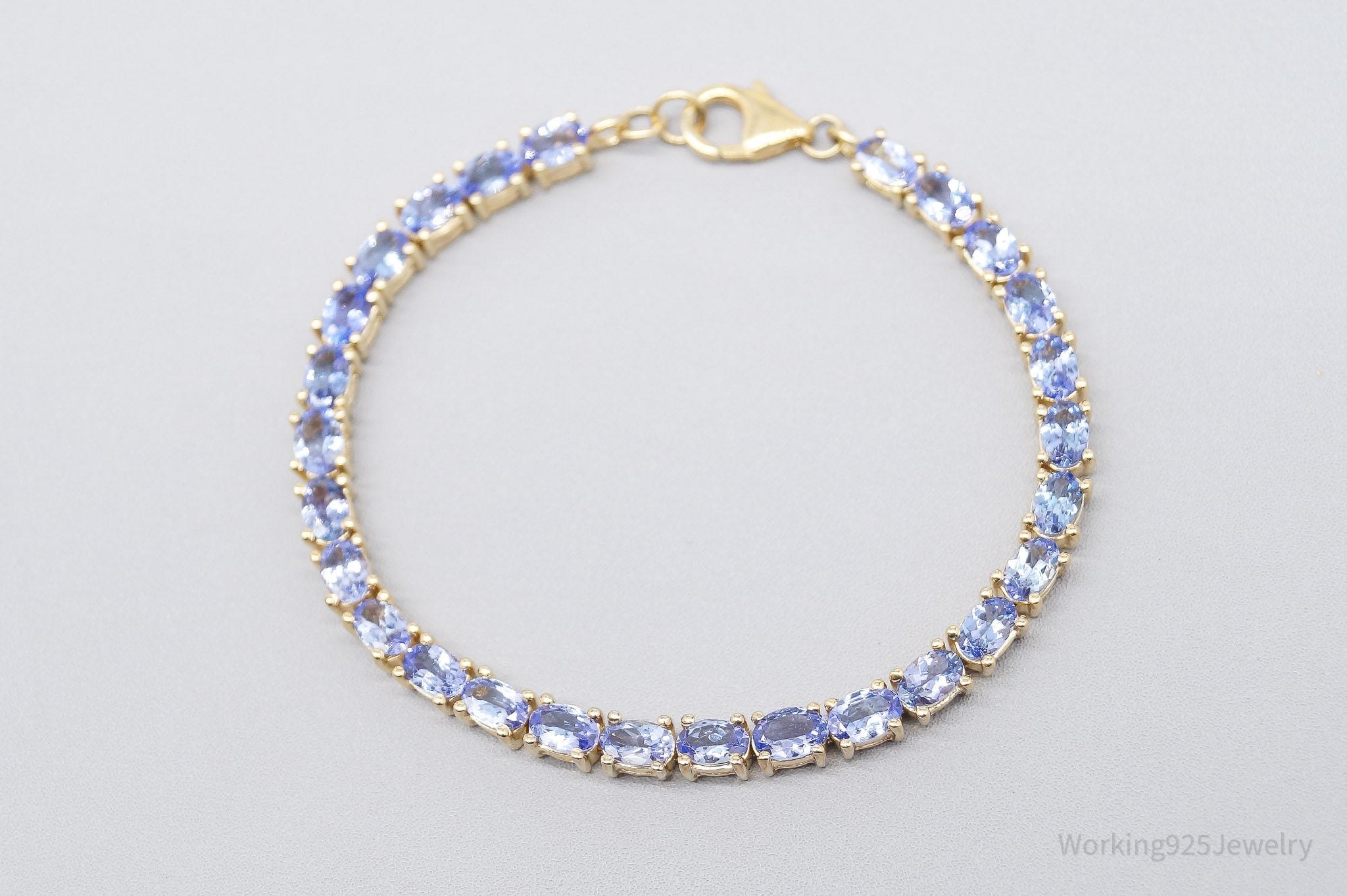 JTV TGGC Tanzanite Gold Vermeil Sterling Silver Tennis Bracelet