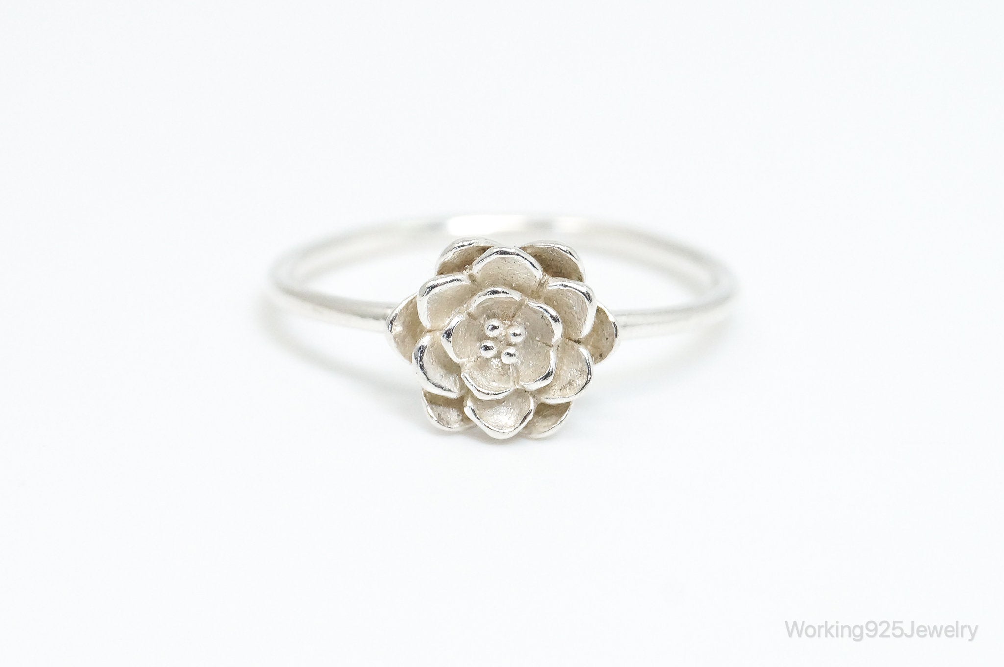 Vintage Designer STE BEE Flower Sterling Silver Ring SZ 6.5