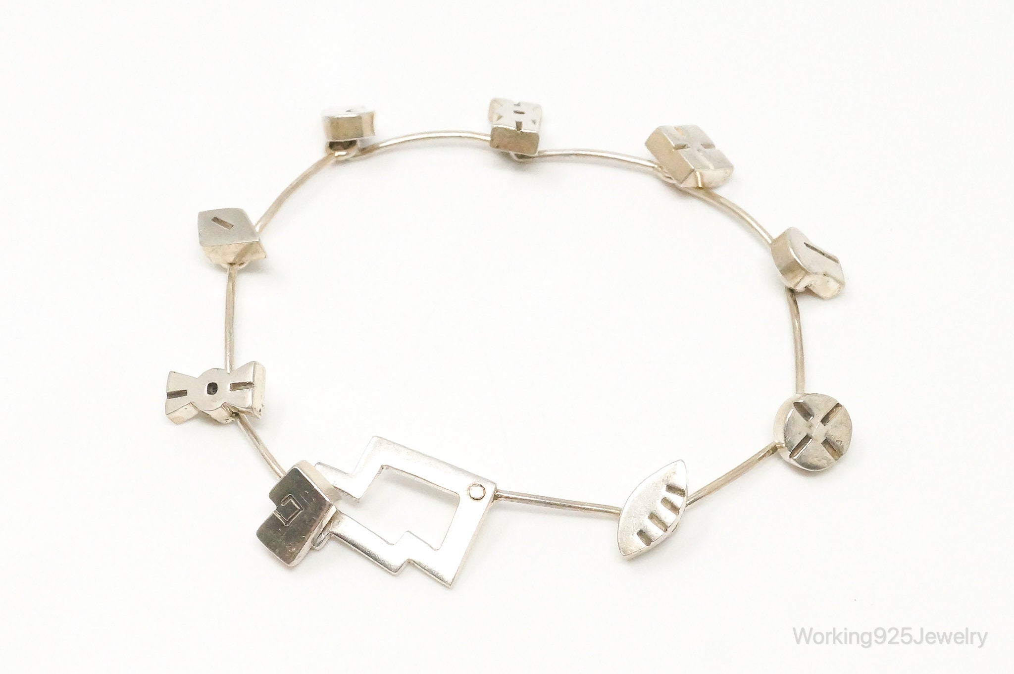 Vintage Modernist Sterling Silver Bracelet