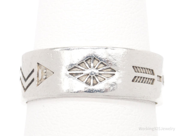 Vintage Wheeler Manufacturing Co Southwestern Sterling Silver Ring Size 6.75
