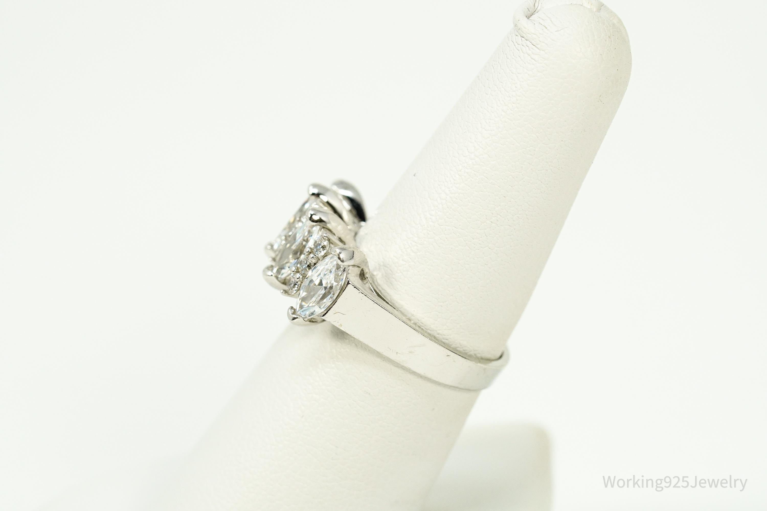 Vintage Cubic Zirconia Sterling Silver Ring Size 7