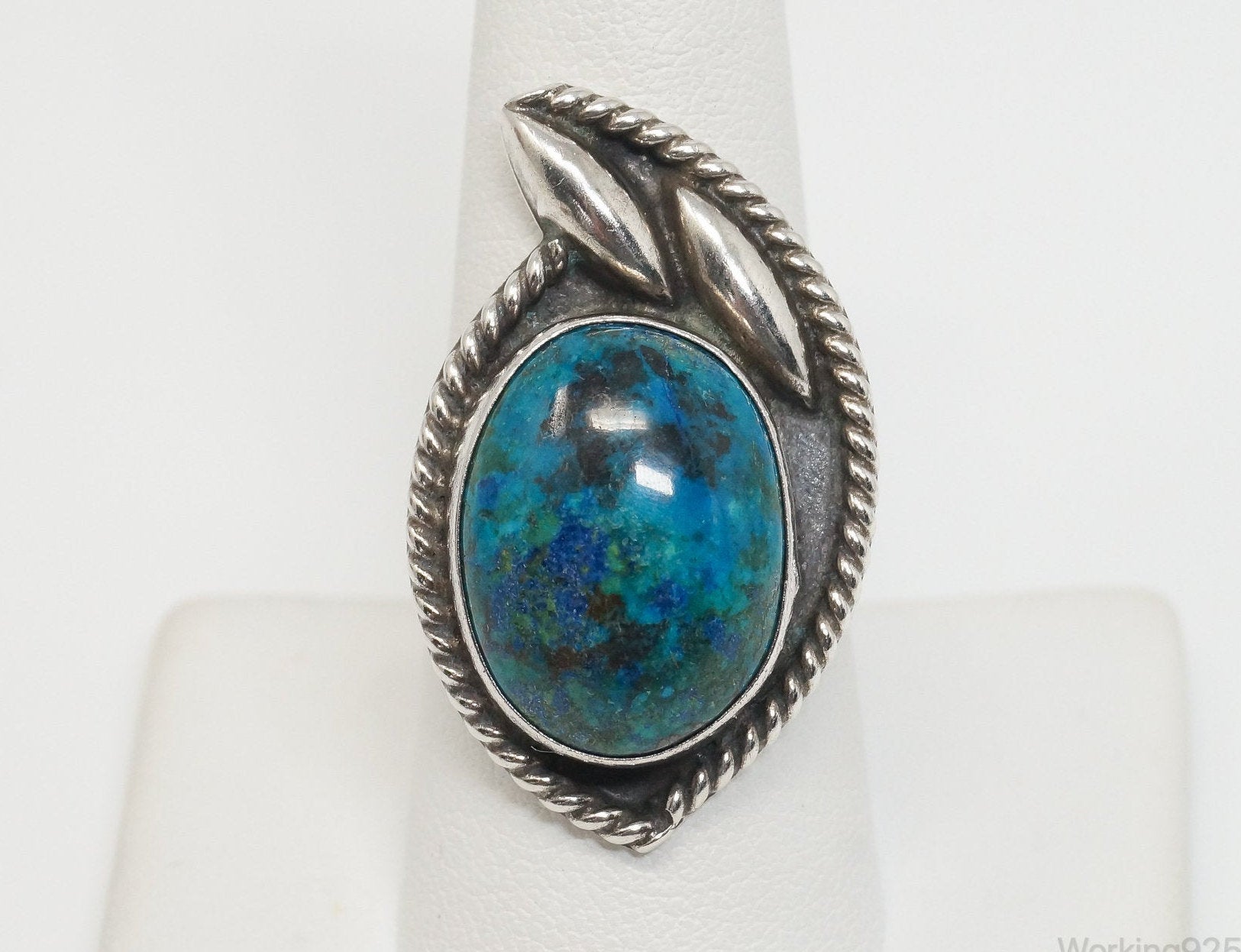 Vintage Plata Mexico Turquoise Southwestern Sterling Silver Ring - Size 9