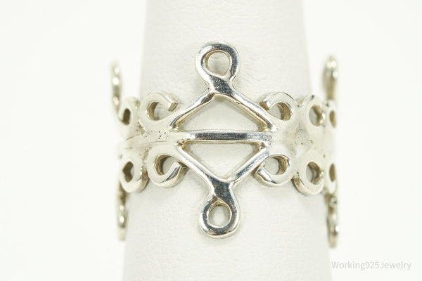 Vintage Mexico Modernist Sterling Silver Ring - Size 5.75