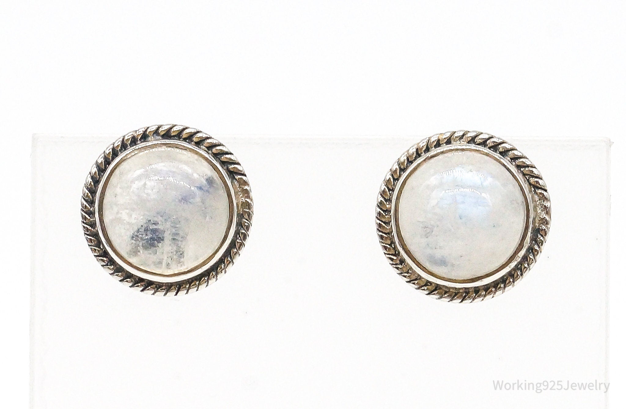 Vintage Moonstone Sterling Silver Earrings