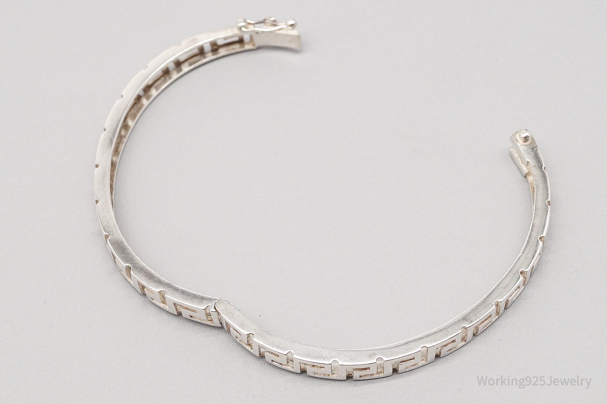 Vintage Greek Key Design Sterling Silver Bracelet