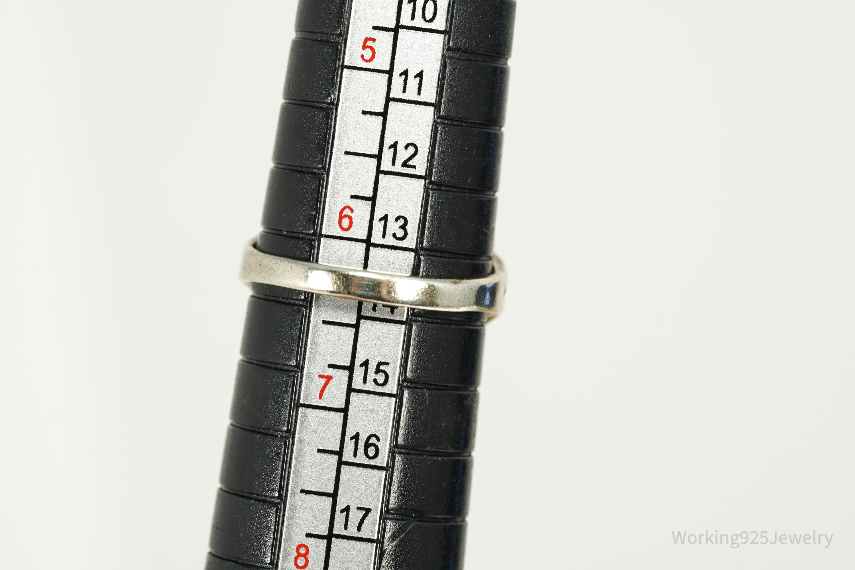 Vintage Opal Sterling Silver Ring - Size 6.25