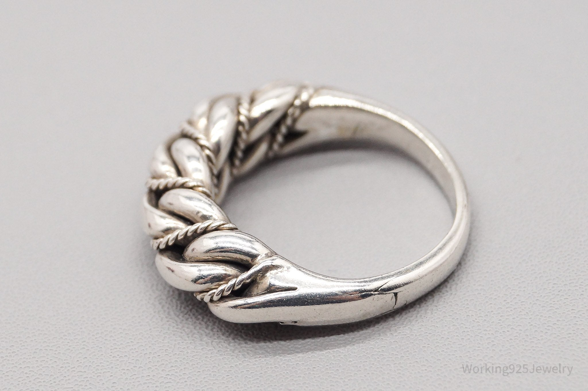 Antique Cable Twist 835 Silver Ring - Size 4.75