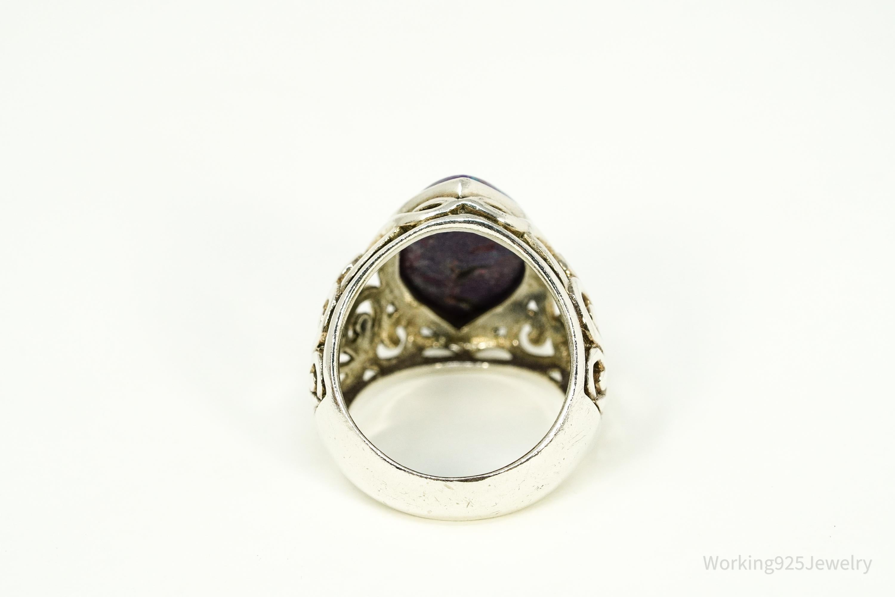 Vintage NK Purple Mojave Turquoise Sterling Silver Ring - Size 9