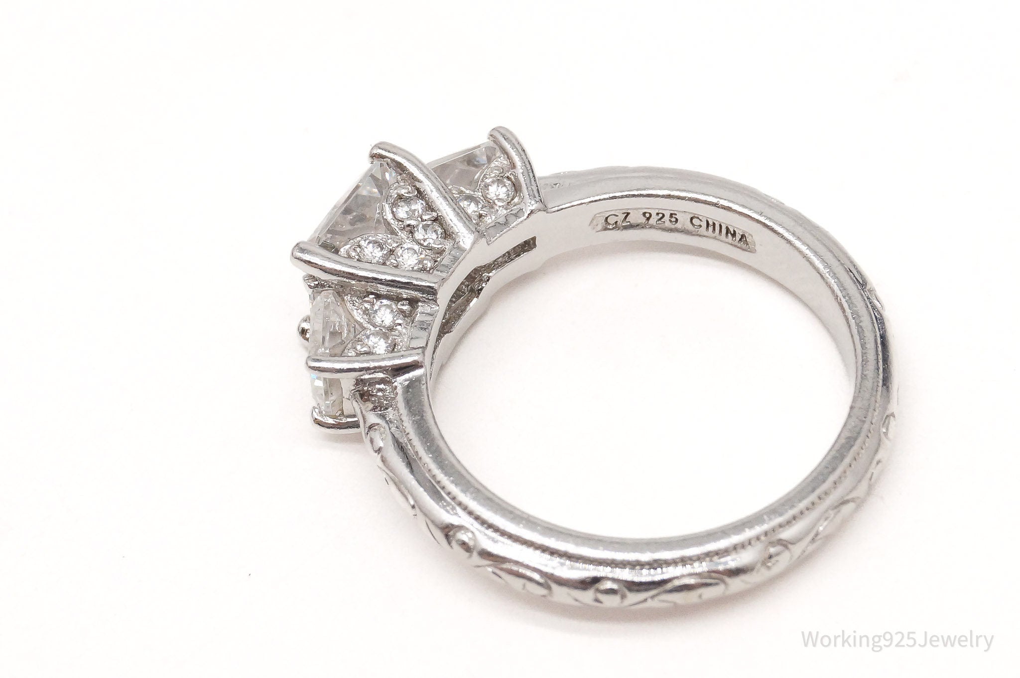 Designer TACORI Cubic Zirconia Sterling Silver Ring - Size 5