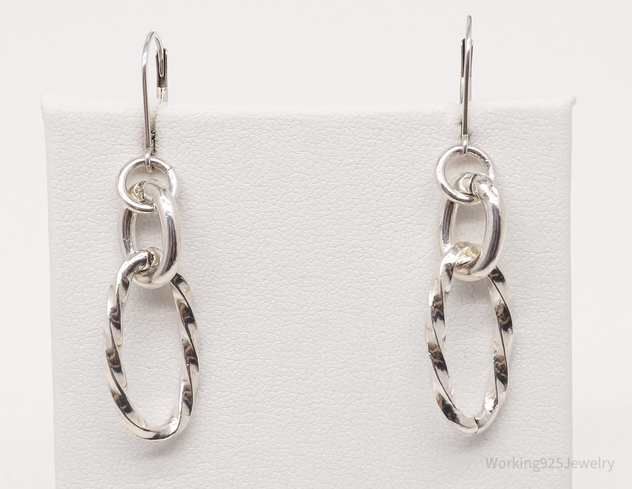 Vintage Chain Link Sterling Silver Earrings