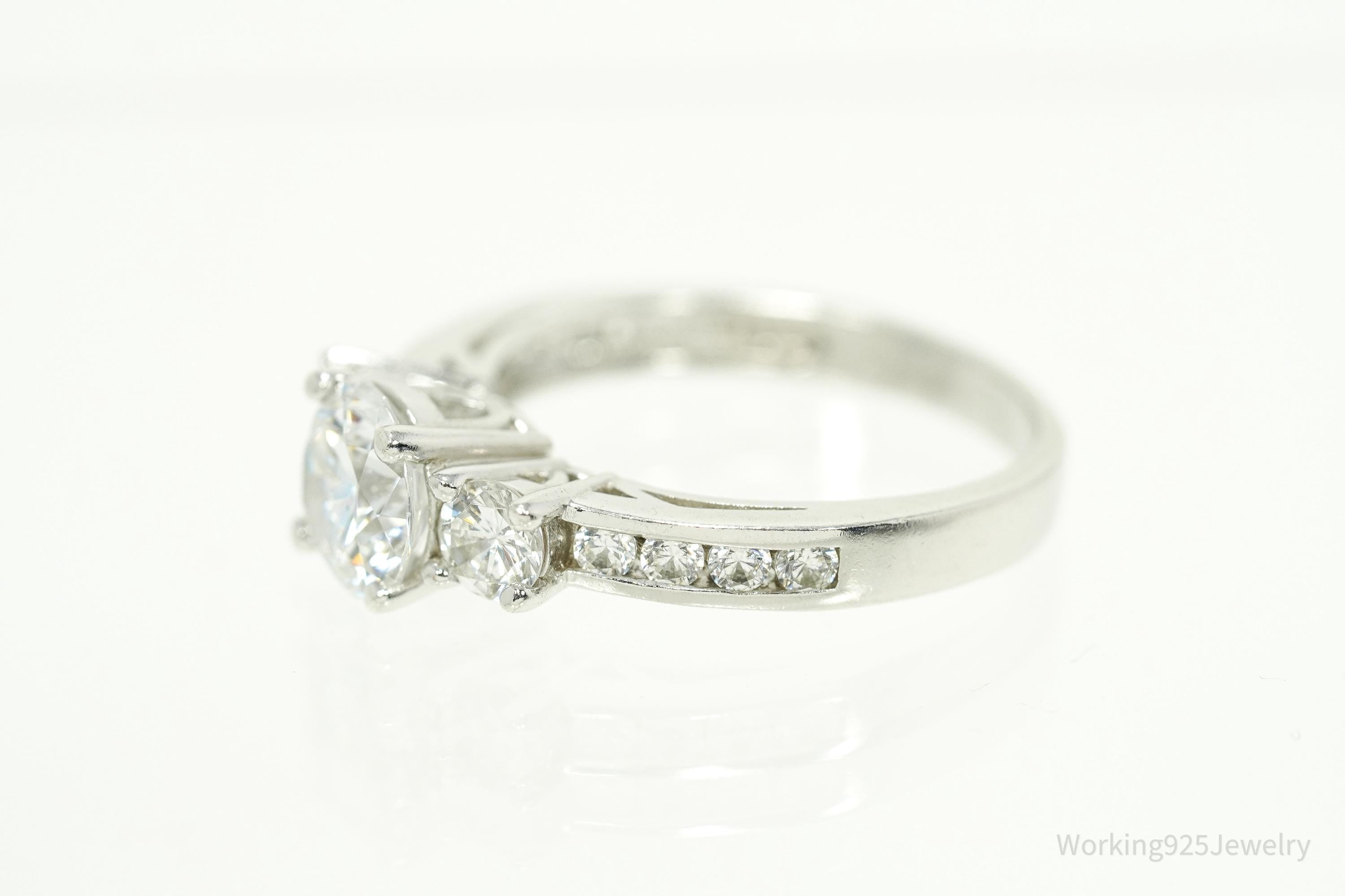 Vintage Designer SW Cubic Zirconia Sterling Silver Ring - Size 7