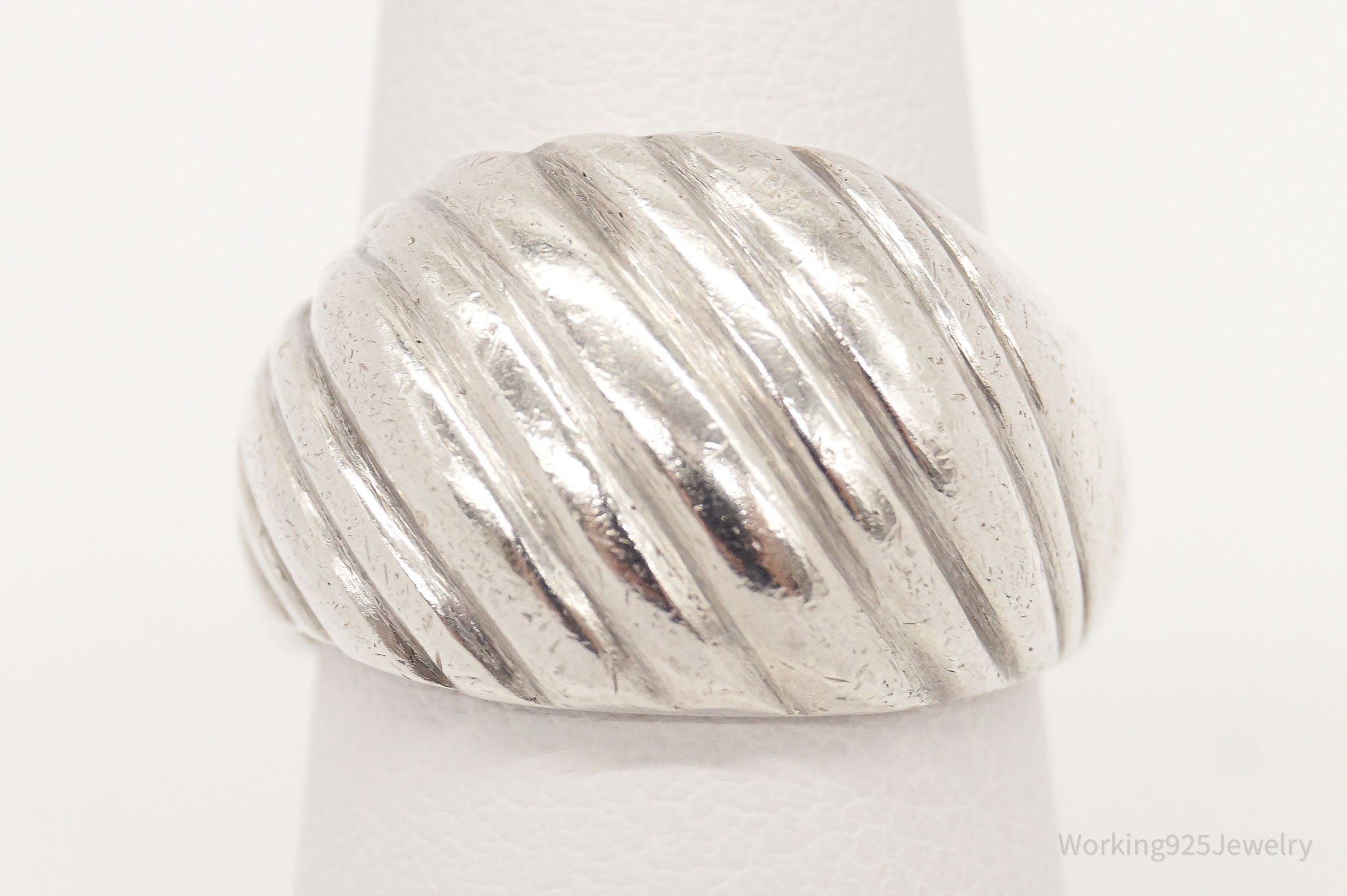 Vintage Puffy Modernist 900 Silver Ring SZ 7