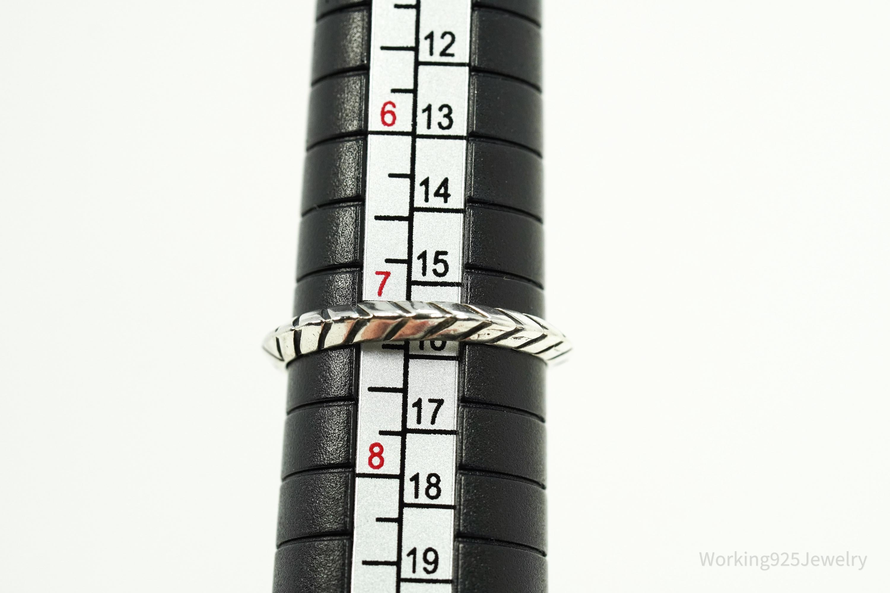 Vintage Native Designer Carolyn Pollack Sterling Silver Band Ring Size 7.25