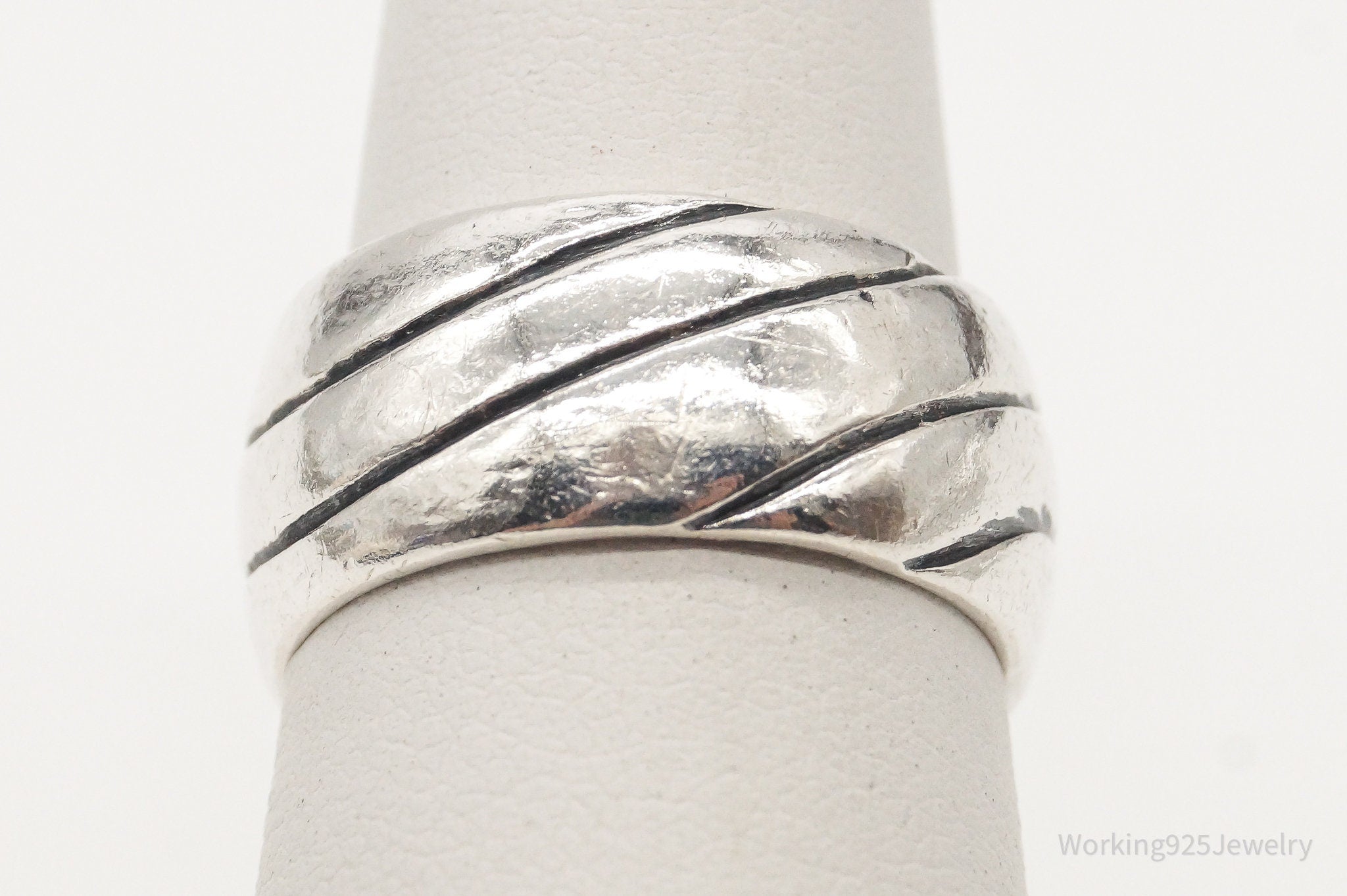 Vintage Mexico Cable Sterling Silver Band Ring - Size 6.25