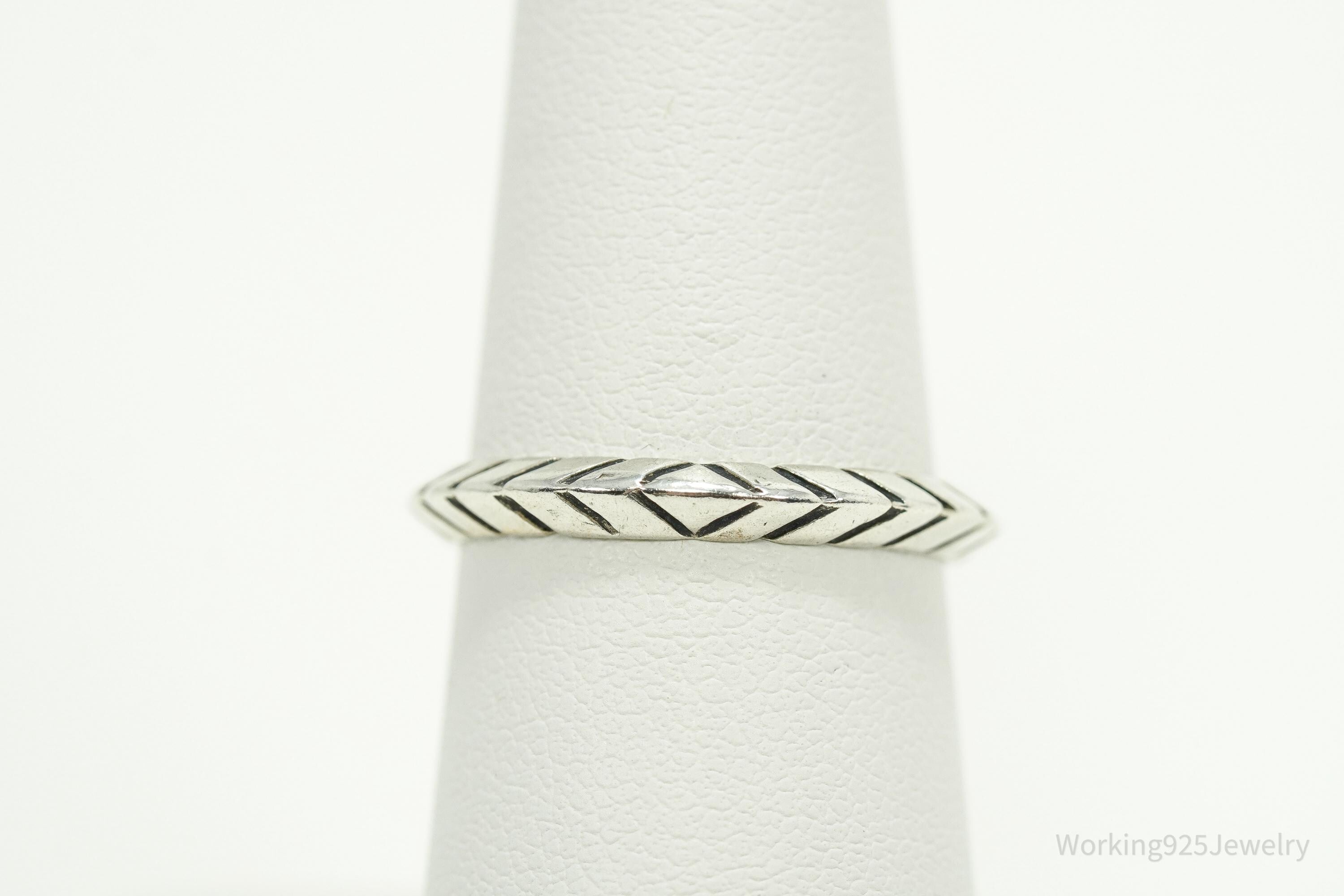 Vintage Native Designer Carolyn Pollack Sterling Silver Band Ring Size 7.25