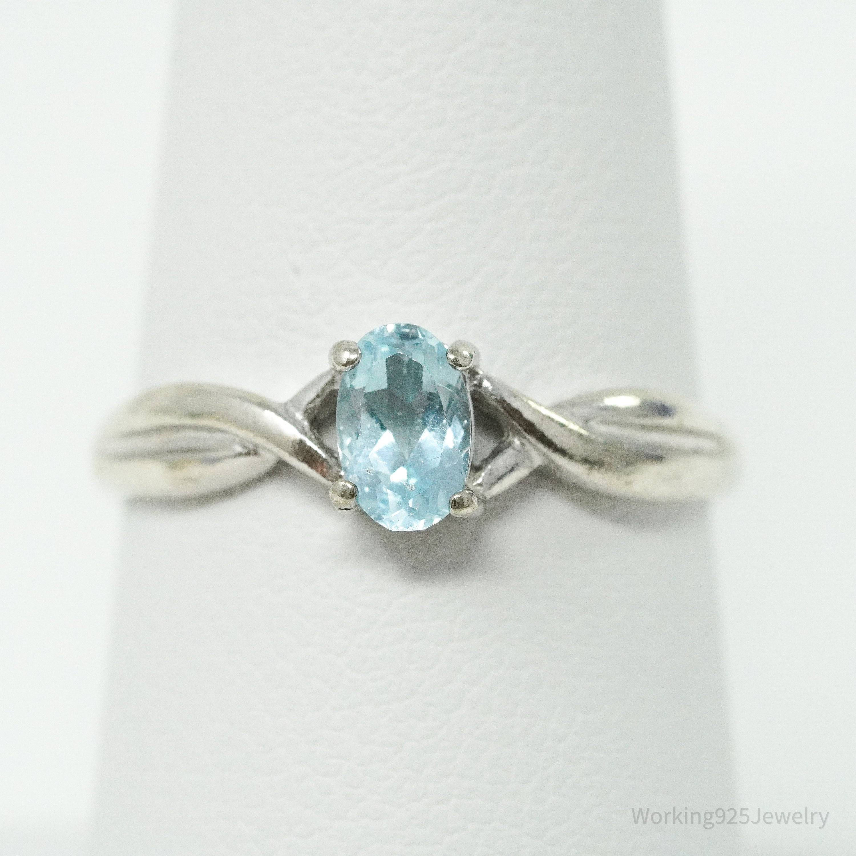 Vintage Ross Simons Blue Topaz Sterling Silver Ring - Size 7