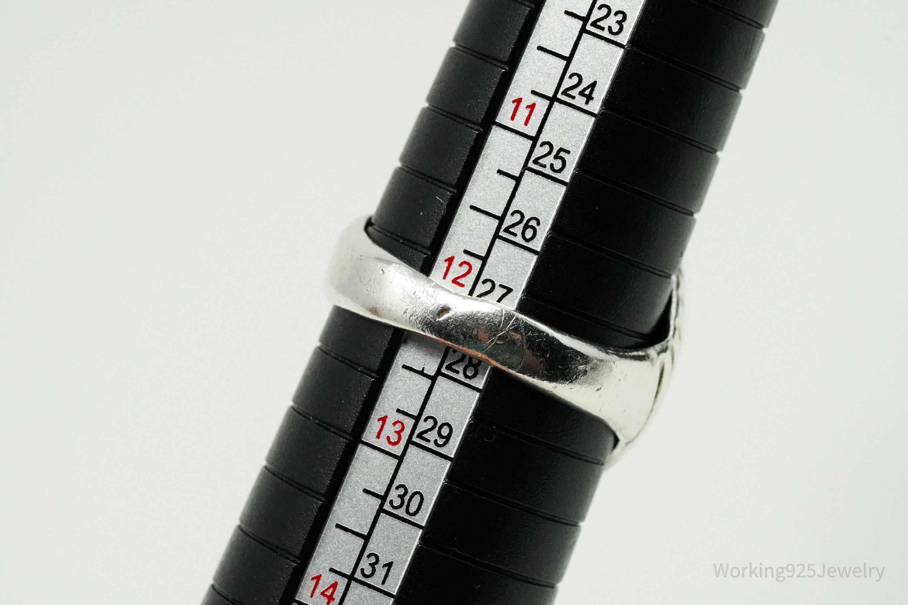 Vintage Native American Tiger's Eye Unsigned Silver Ring Size 12.25