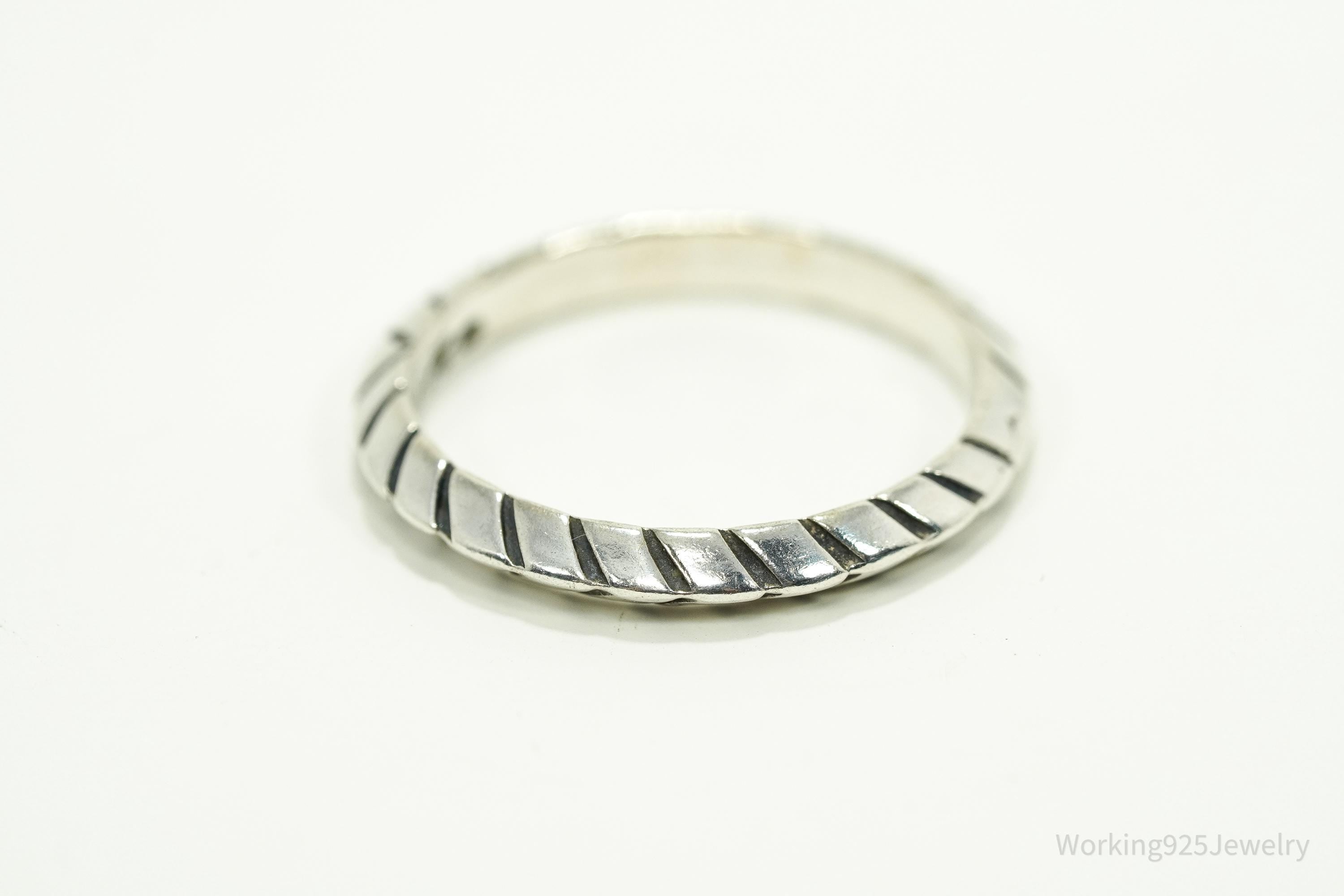 Vintage Native Designer Carolyn Pollack Sterling Silver Band Ring Size 7.25