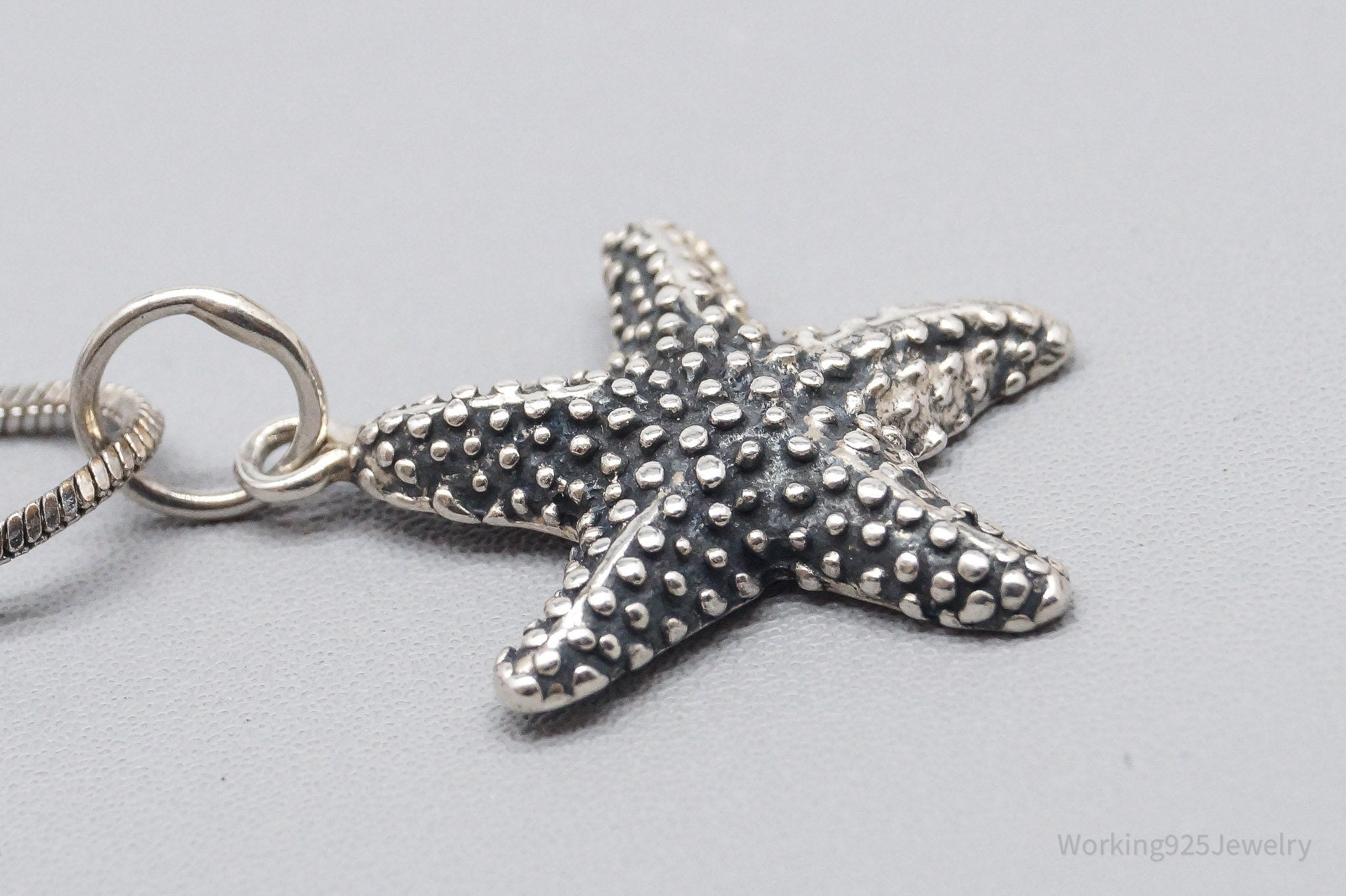 Vintage Starfish Sterling Silver Necklace 16"