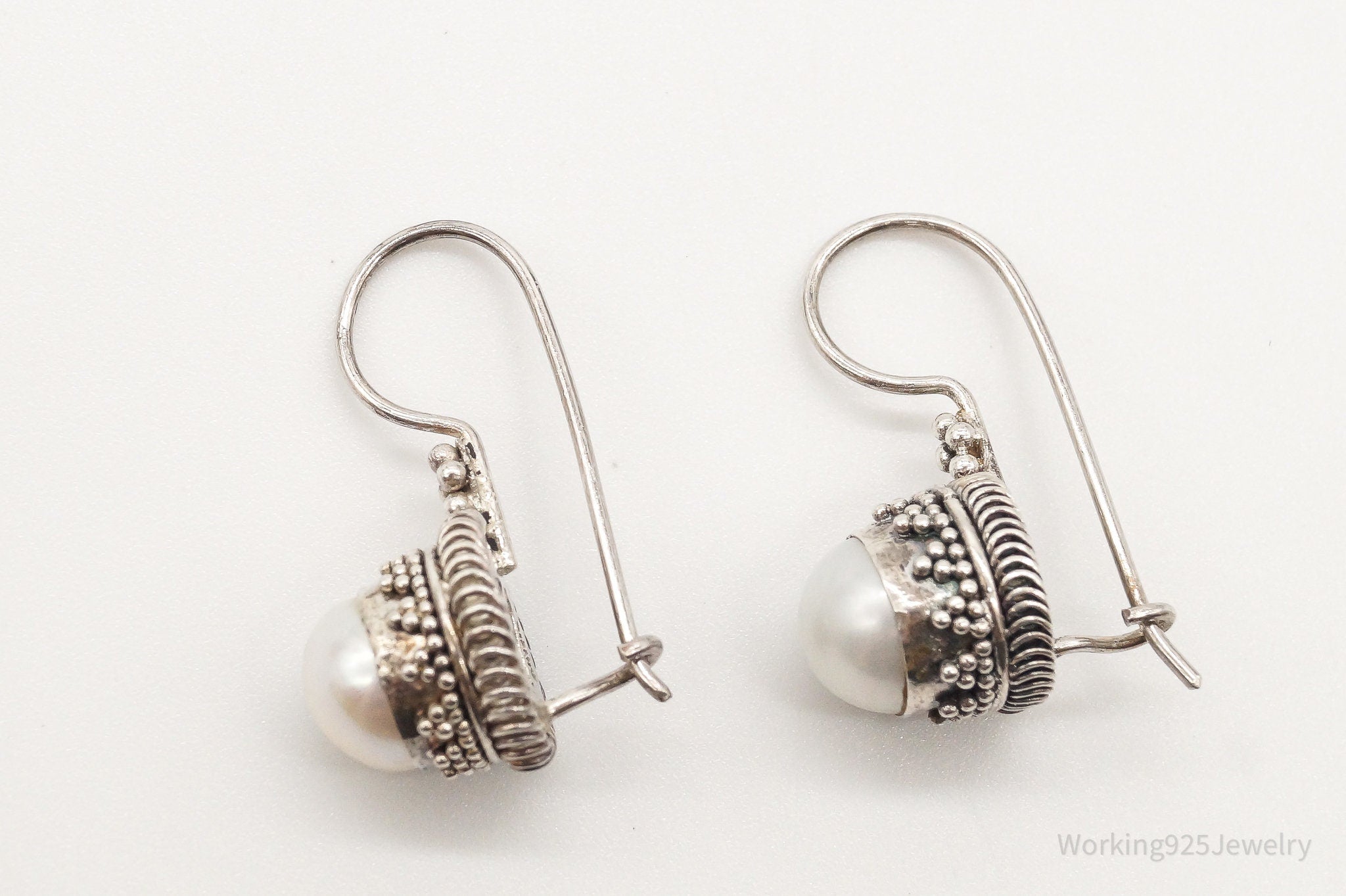 Vintage Pearl Sterling Silver Earrings