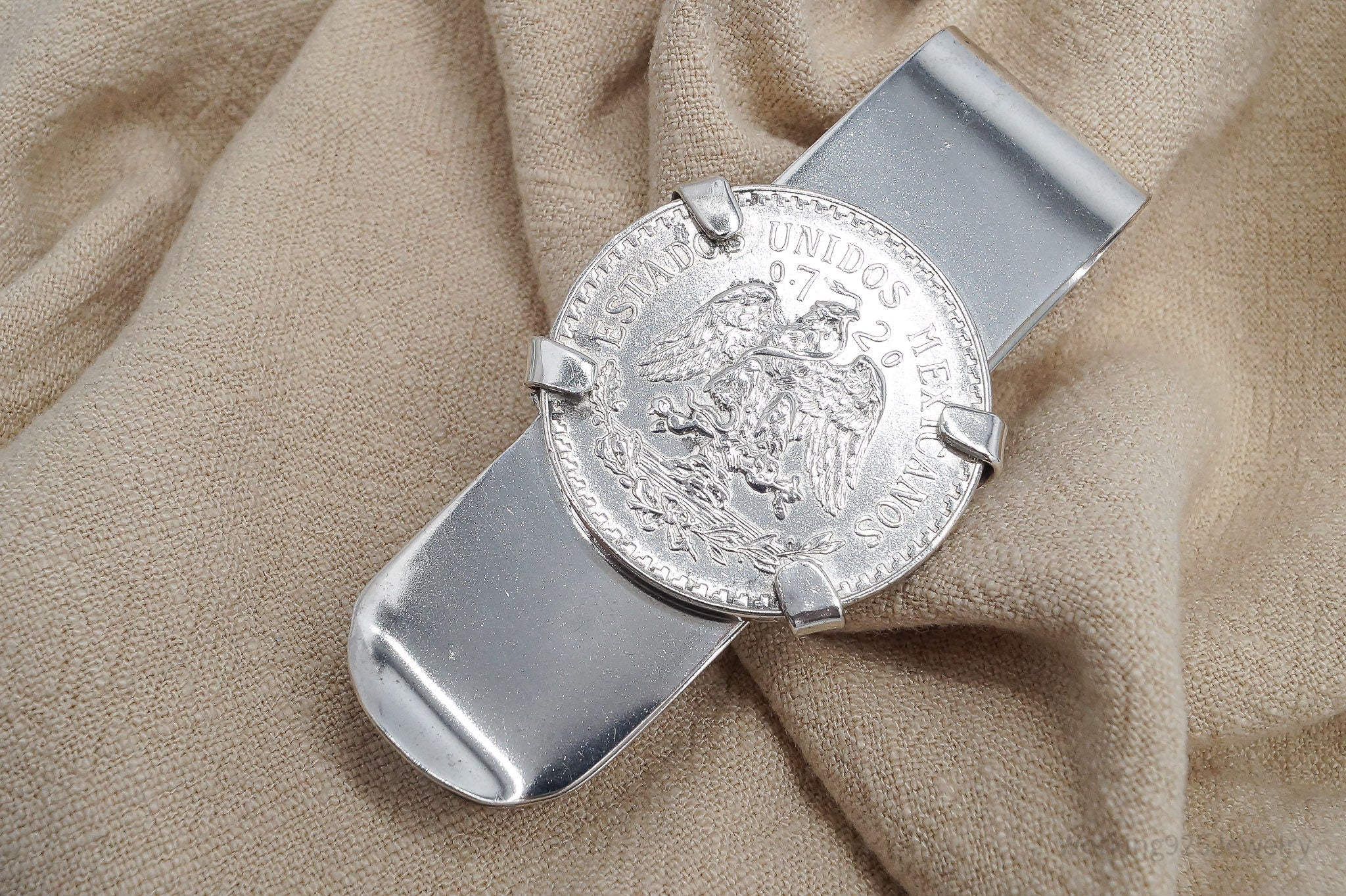 Vintage Maciel ESTADOS UNIDOS MEXICANOS 20 Centavos Silver Coin Money Clip